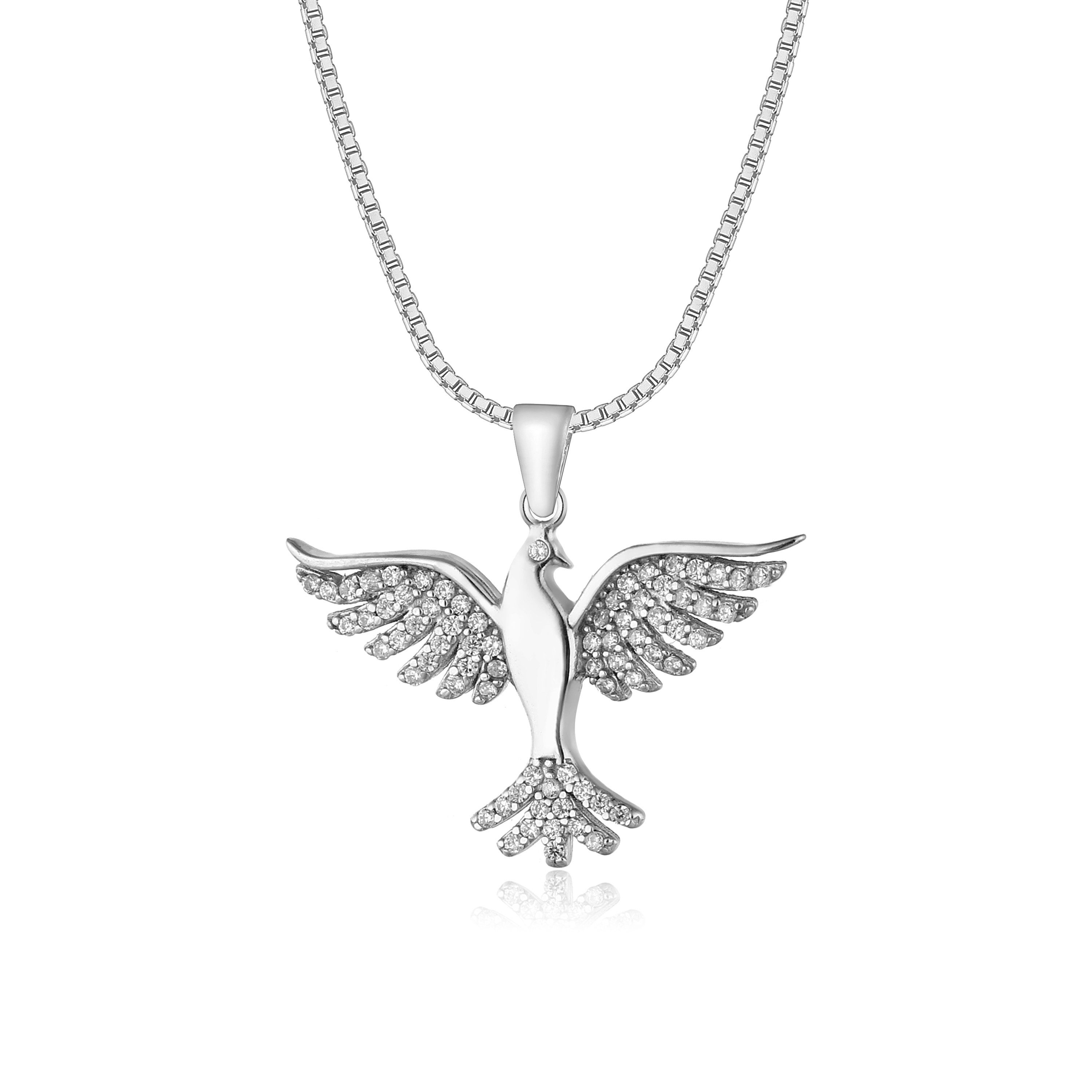 NAHLE Kette mit Anhänger Silberkette Taube Kette, 925 Silber Anhänger mit Z günstig online kaufen