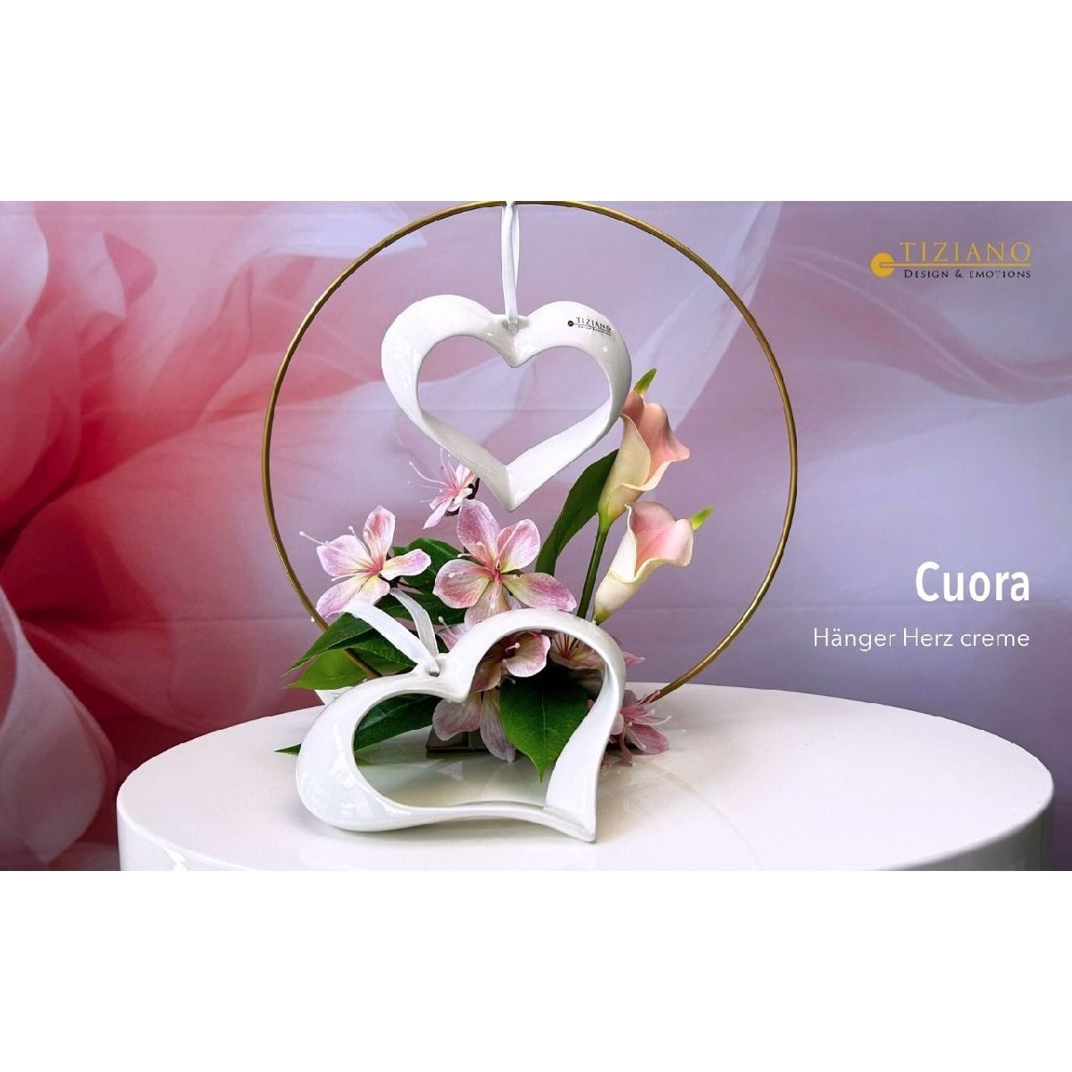 TIZIANO - DESIGN & EMOTIONS Dekohänger Herz Cuora – Frühlingsdeko zum Aufhängen – 4 Größen