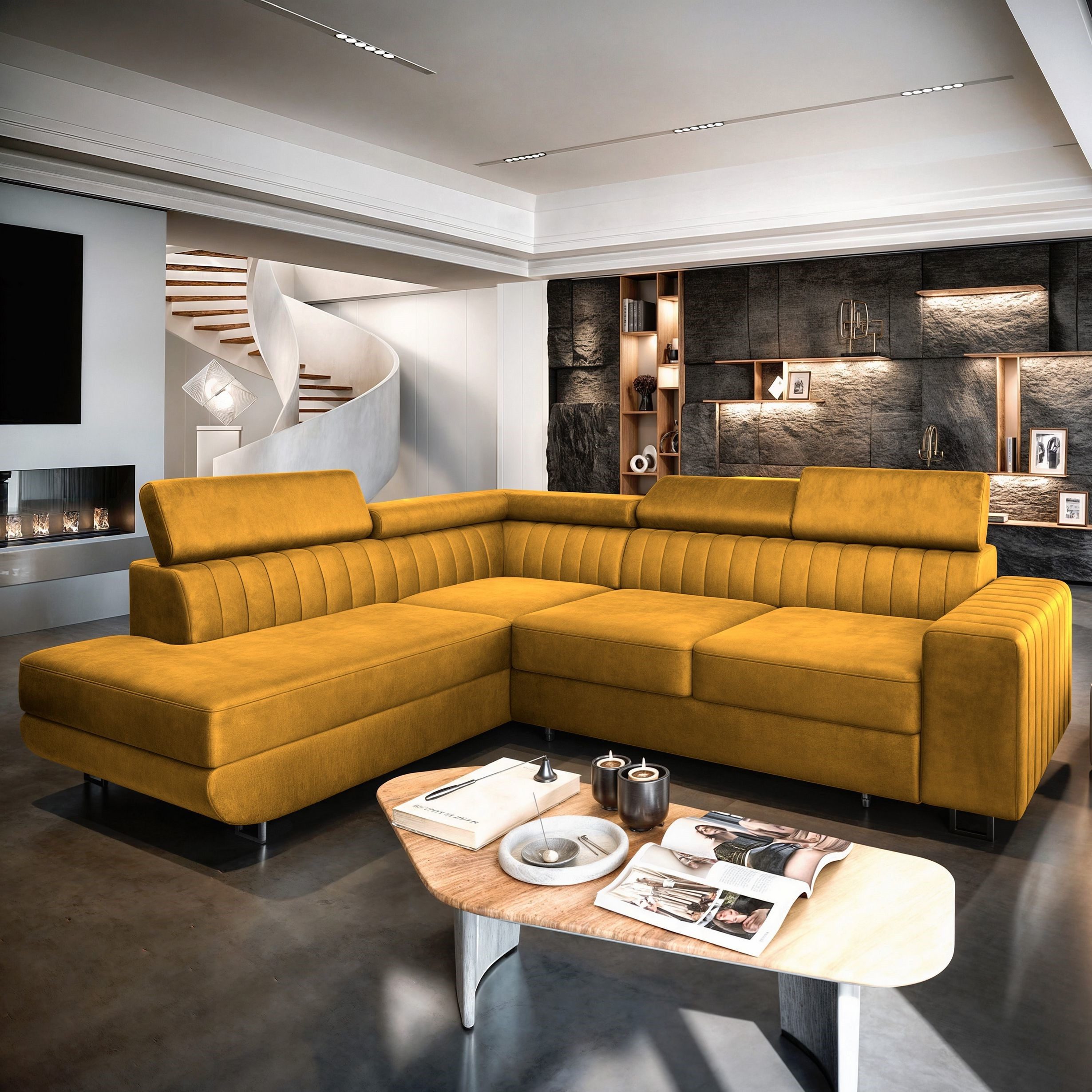 Masseno Ecksofa NOLA mit Schlaffunktion L-Form, Sofa mit Bettkasten günstig online kaufen