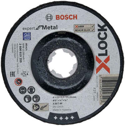 Bosch Professional Schruppscheibe »X-LOCK Expert«, für Metall, 125x6x22,23 mm, Schruppscheibe gekröpft