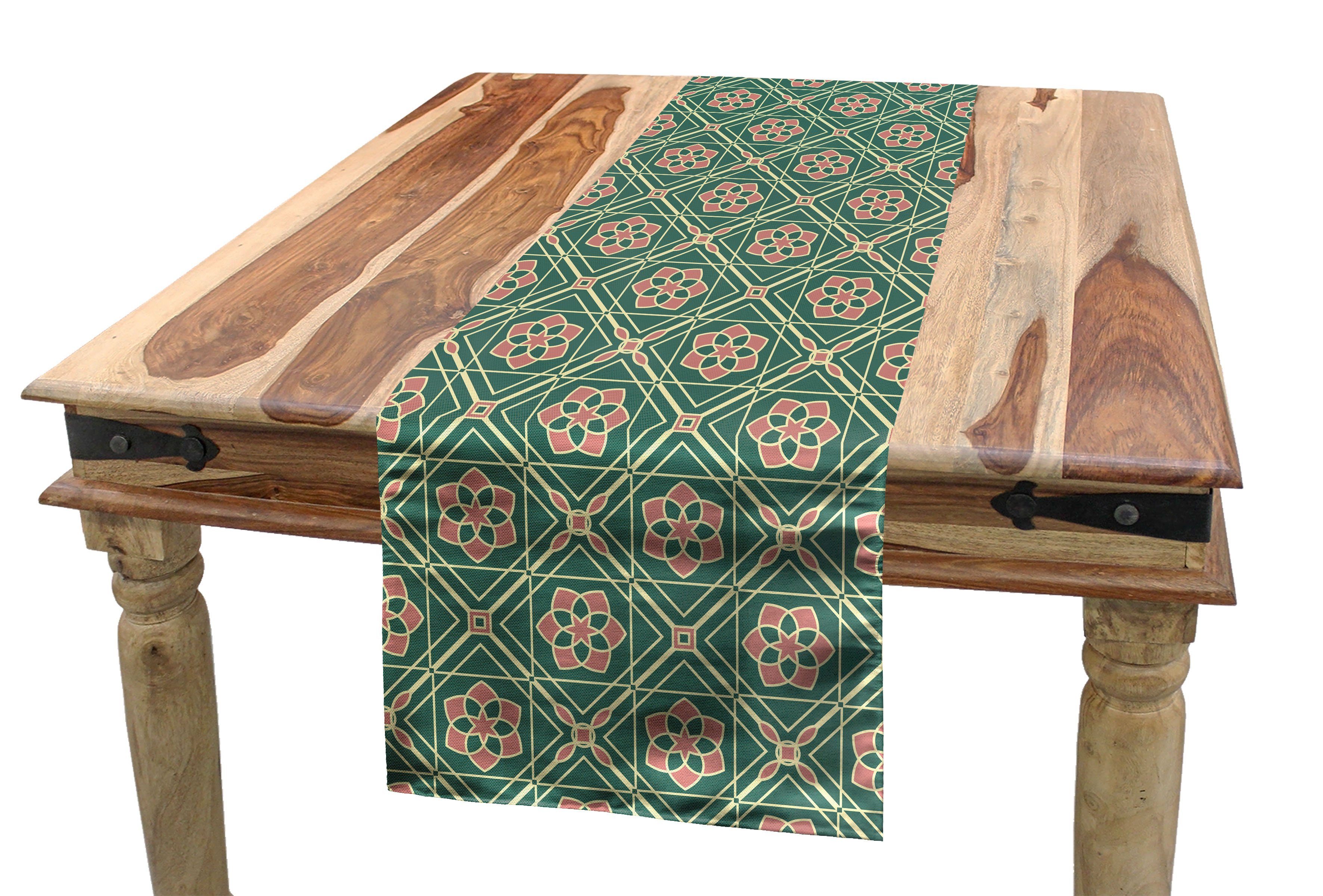 Abakuhaus Tischläufer Esszimmer Küche floral Mandala Osten Dekorativer Rechteckiger Tischläufer