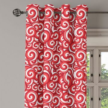 Gardine Dekorative 2-Panel-Fenstervorhänge für Schlafzimmer Wohnzimmer, Abakuhaus, Süßigkeiten Festliche Spiral Doodles