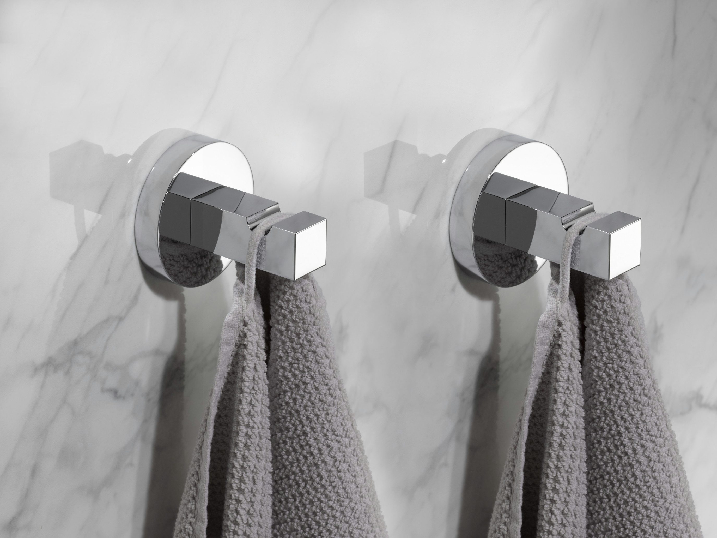 Keuco Handtuchhaken Edition 90 2er Set, (Set), aus Metall, verchromt, für Handtücher und Bademäntel, Wandmontage