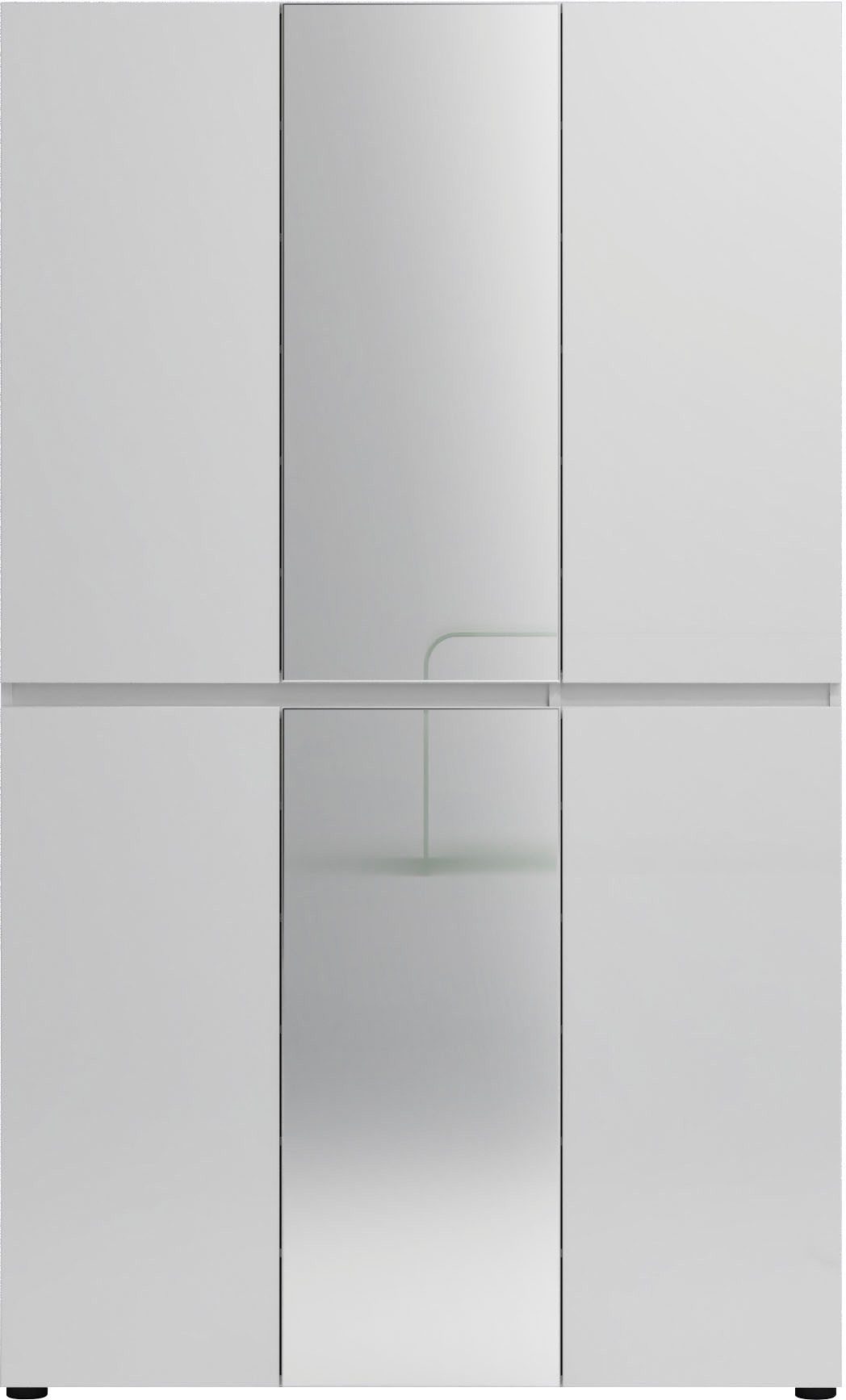 Home affaire Schuhschrank Mister,Schuhkommode,Schuhmöbel,Schuhablage,Schuhregal Breite 120 cm, Höhe 200 cm, Tiefe 34 cm, 6 Türen, 24 Fächer, 2 Spiegel – Bild 4 von 5