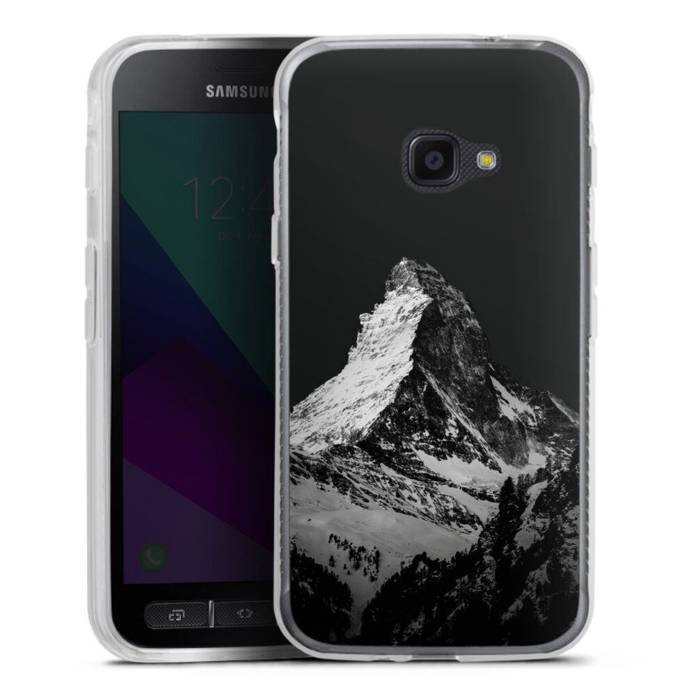 DeinDesign Handyhülle Berg Schnee Alpspitze Snow Capped Mountains Grayscale, Samsung Galaxy Xcover 4s Silikon Hülle Bumper Case Handy Schutzhülle