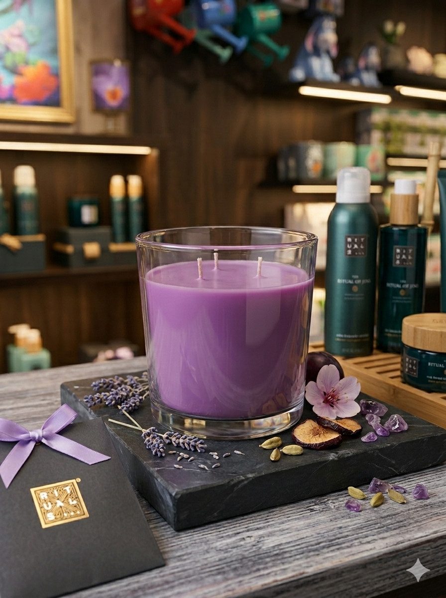 Rituals Duftkerze Duftkerze XXL 3-Docht Kerze fresh Lavendel über 50 Stunden Brenndauer