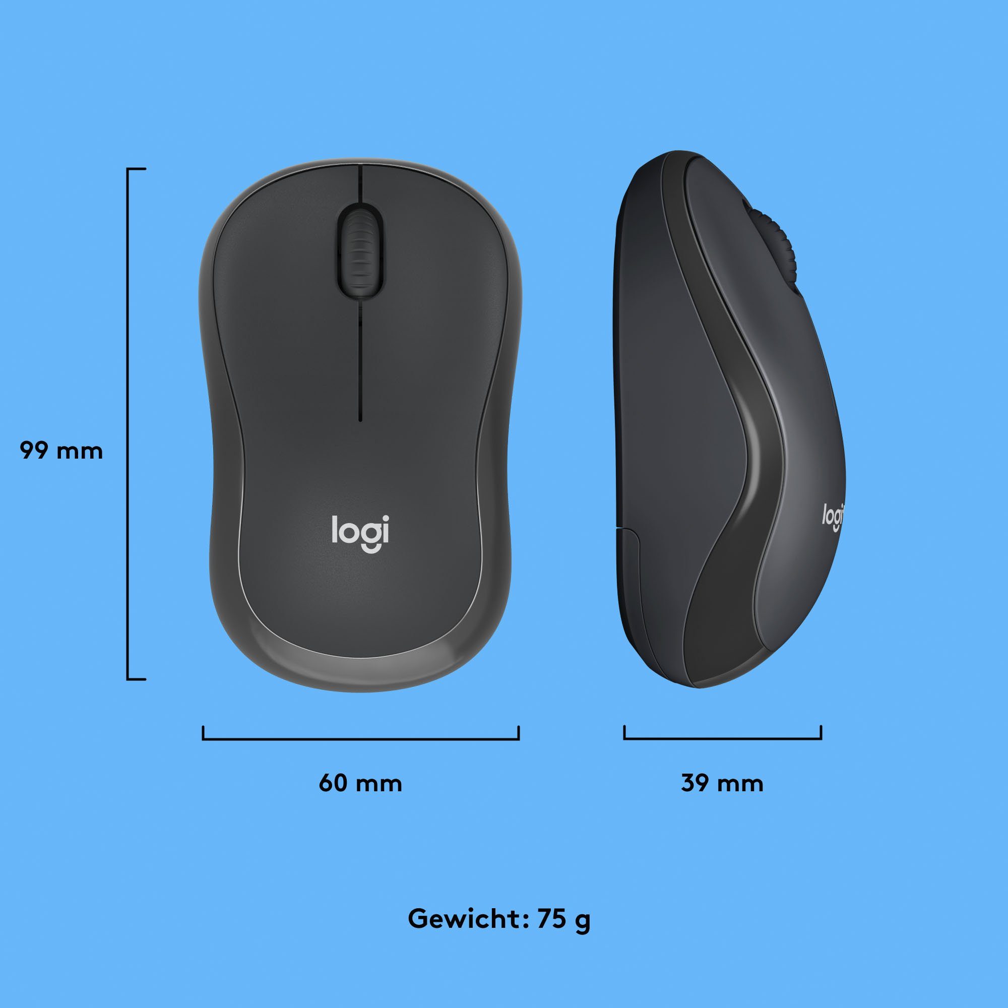 Maus (RF schwarz SILENT Kabellose Logitech Wireless) Rechtshänder Für Maus, & M220 Links-