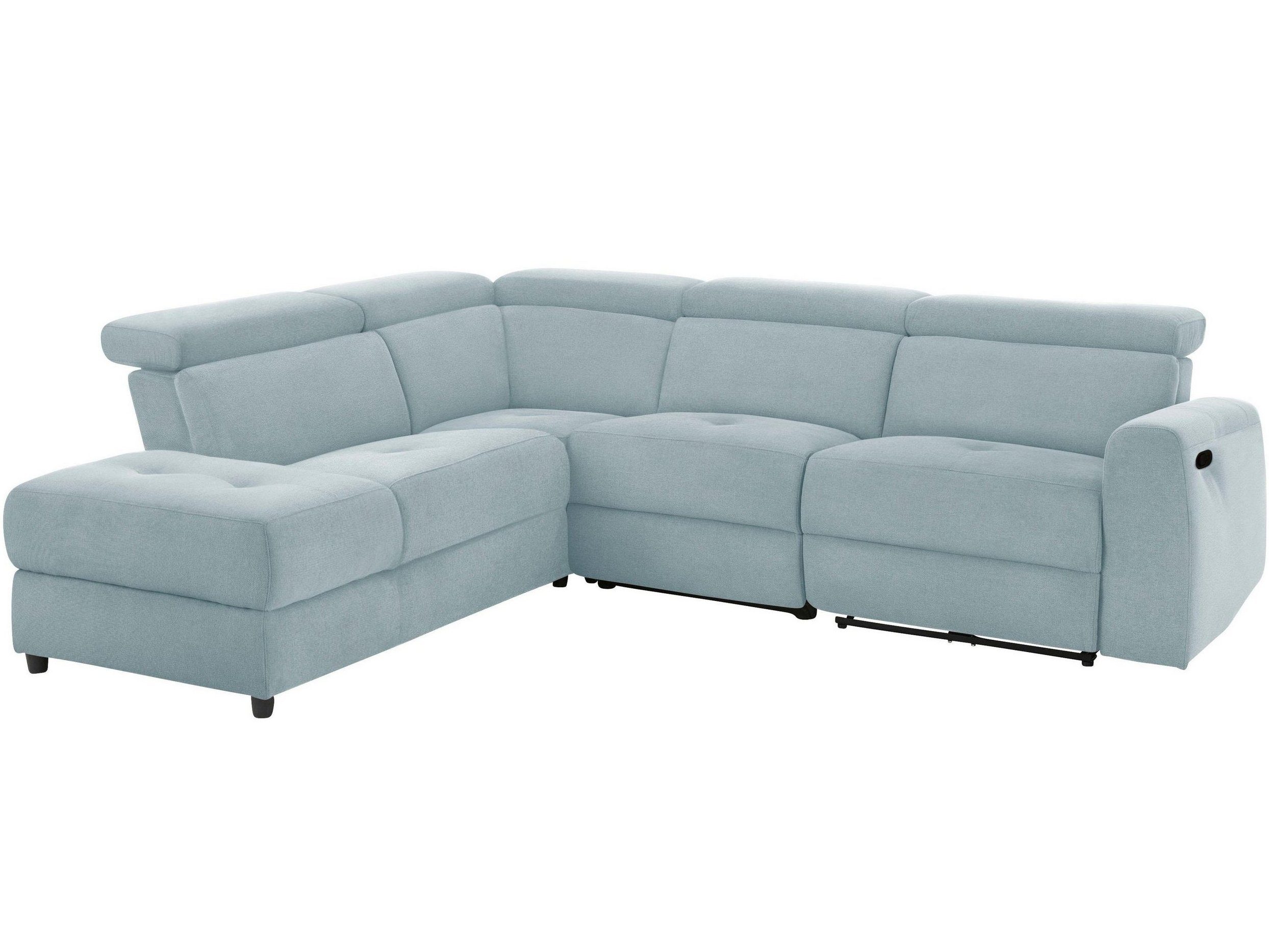 loft24 Ecksofa Carla, mit Relaxfunktion Eisblau