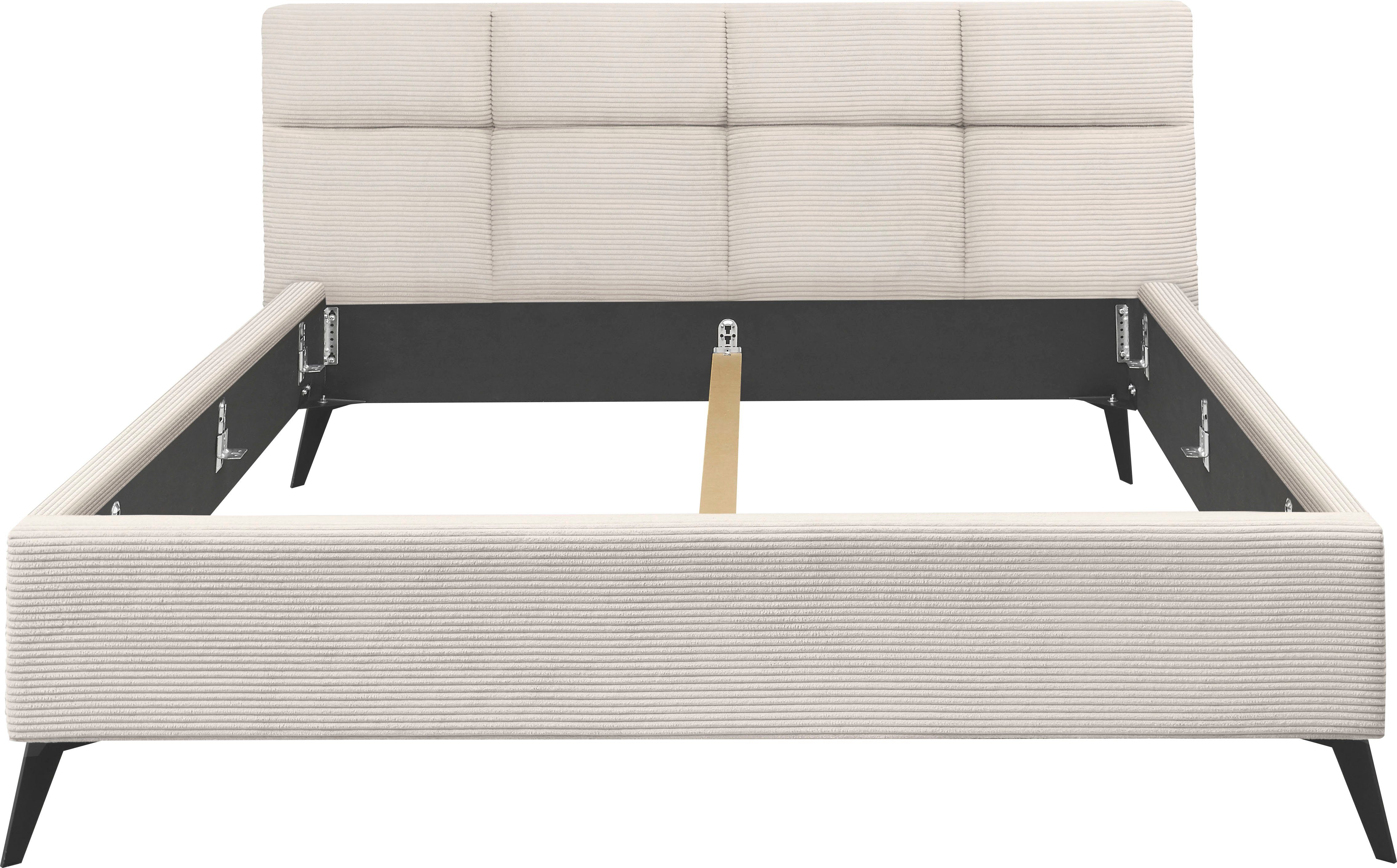 set one by Musterring Polsterbett Cary, wahlweise mit Matratze und Lattenrost, Füße Metall schwarz