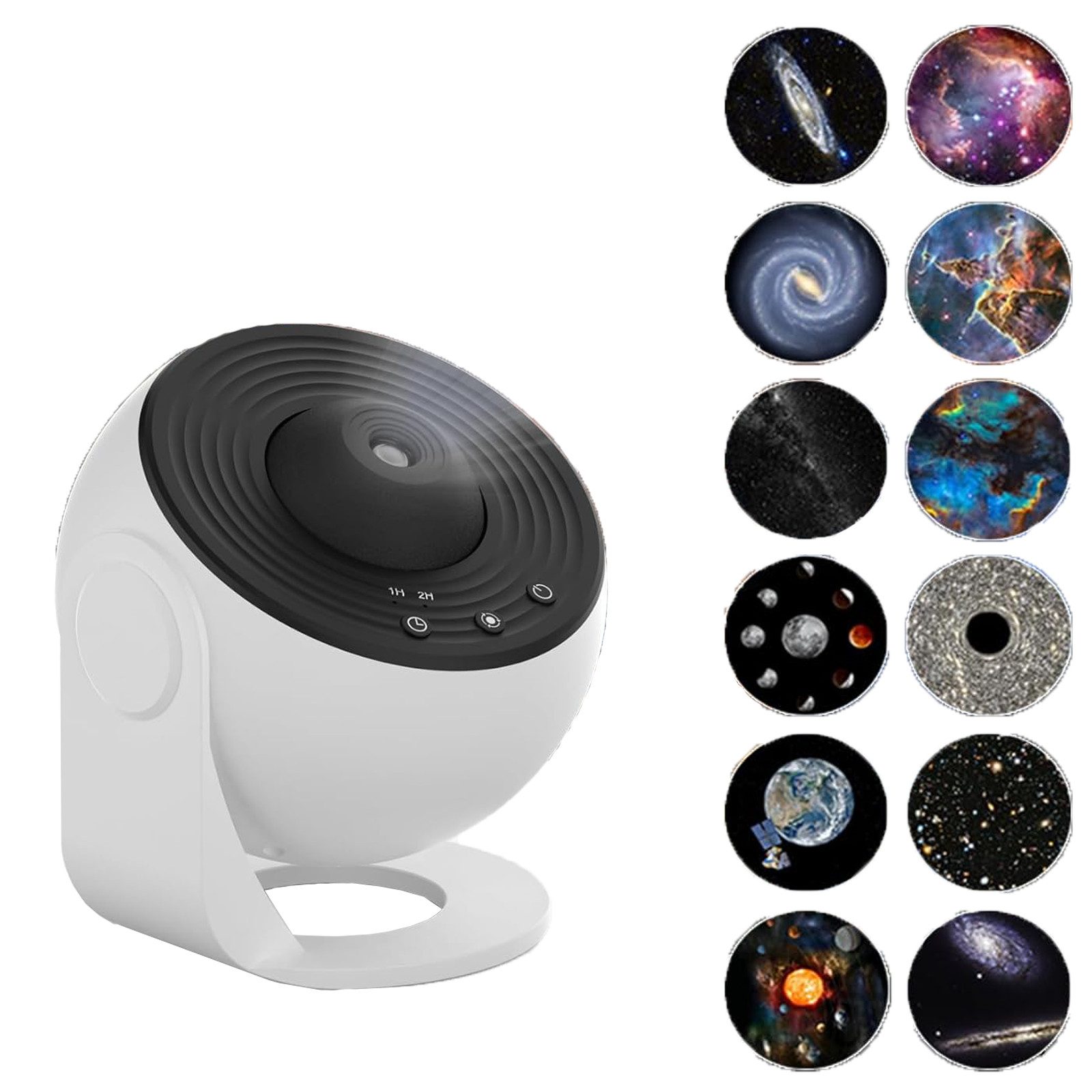 MUPOO Projektionslampe Planetarium Звездное небоprojektor USB Timer,13-in-1 Galaxy 360°Drehen, Weiß, Nebelprojektor Lampe Nachtlicht, Galaxy