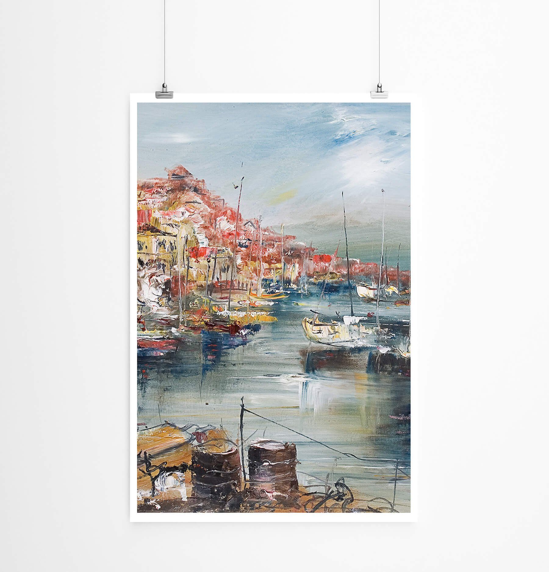 Sinus Art Poster Bild einer Hafenstadt 60x90cm Poster