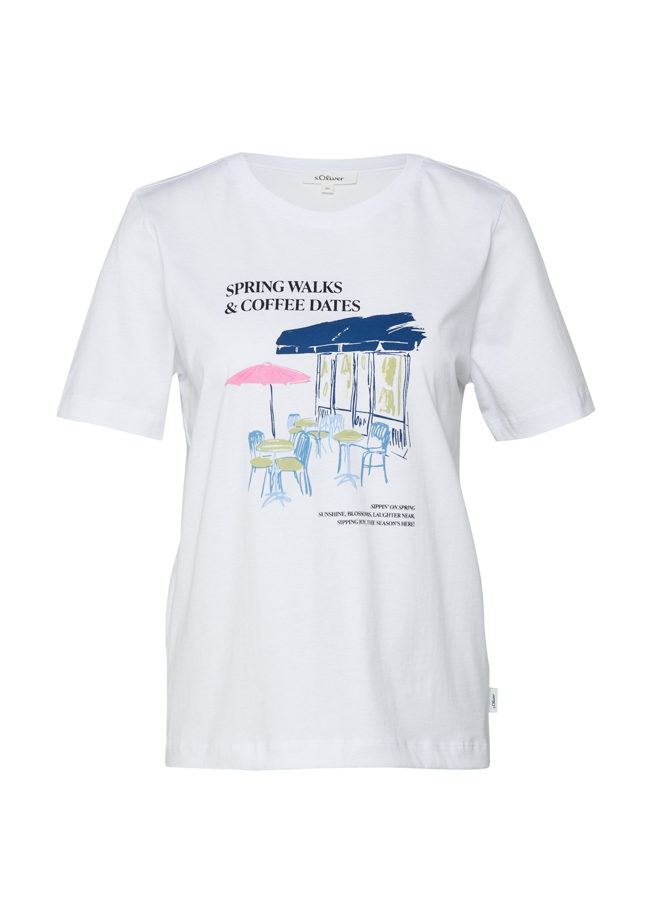 s.Oliver Kurzarmshirt T-Shirt T-Shirt mit Frontprint