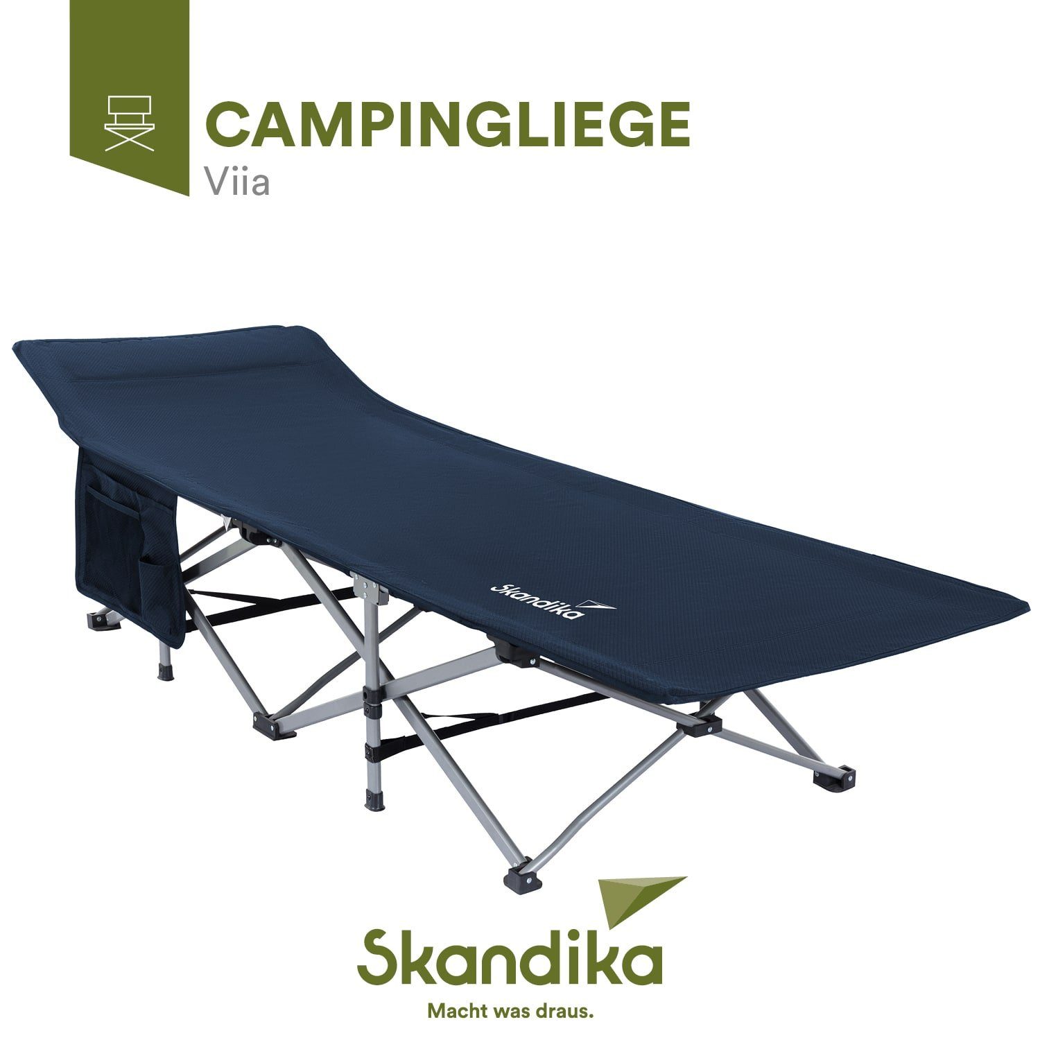 Skandika Viia, Campingliege klappbare Bequemes stabile Klappbett, Konstruktion Liege