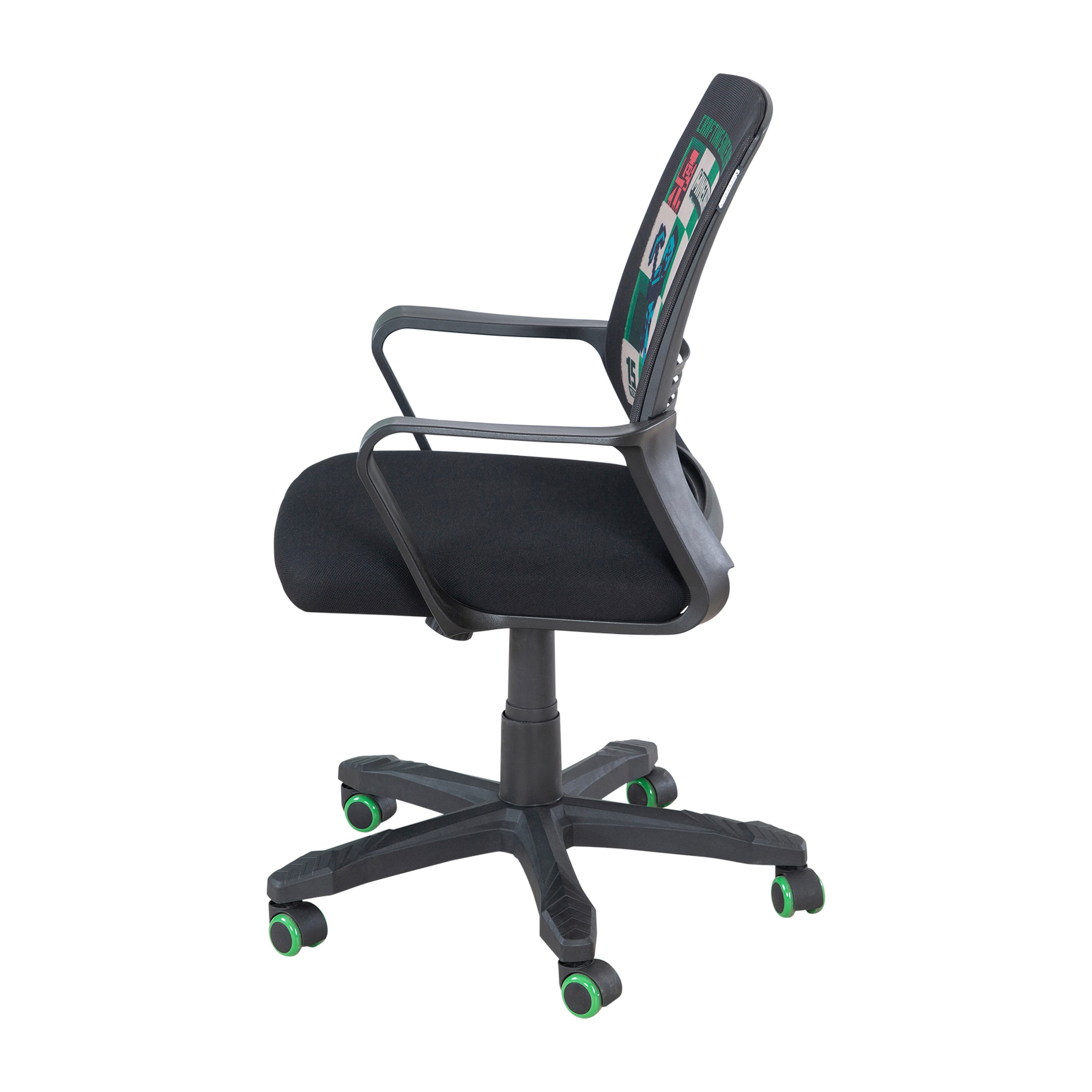 Minecraft Gaming-Stuhl - Gaming Chair - stufenlos höhenverstellbar - mit Wippmechanik, schwarz mit Minecraft Design