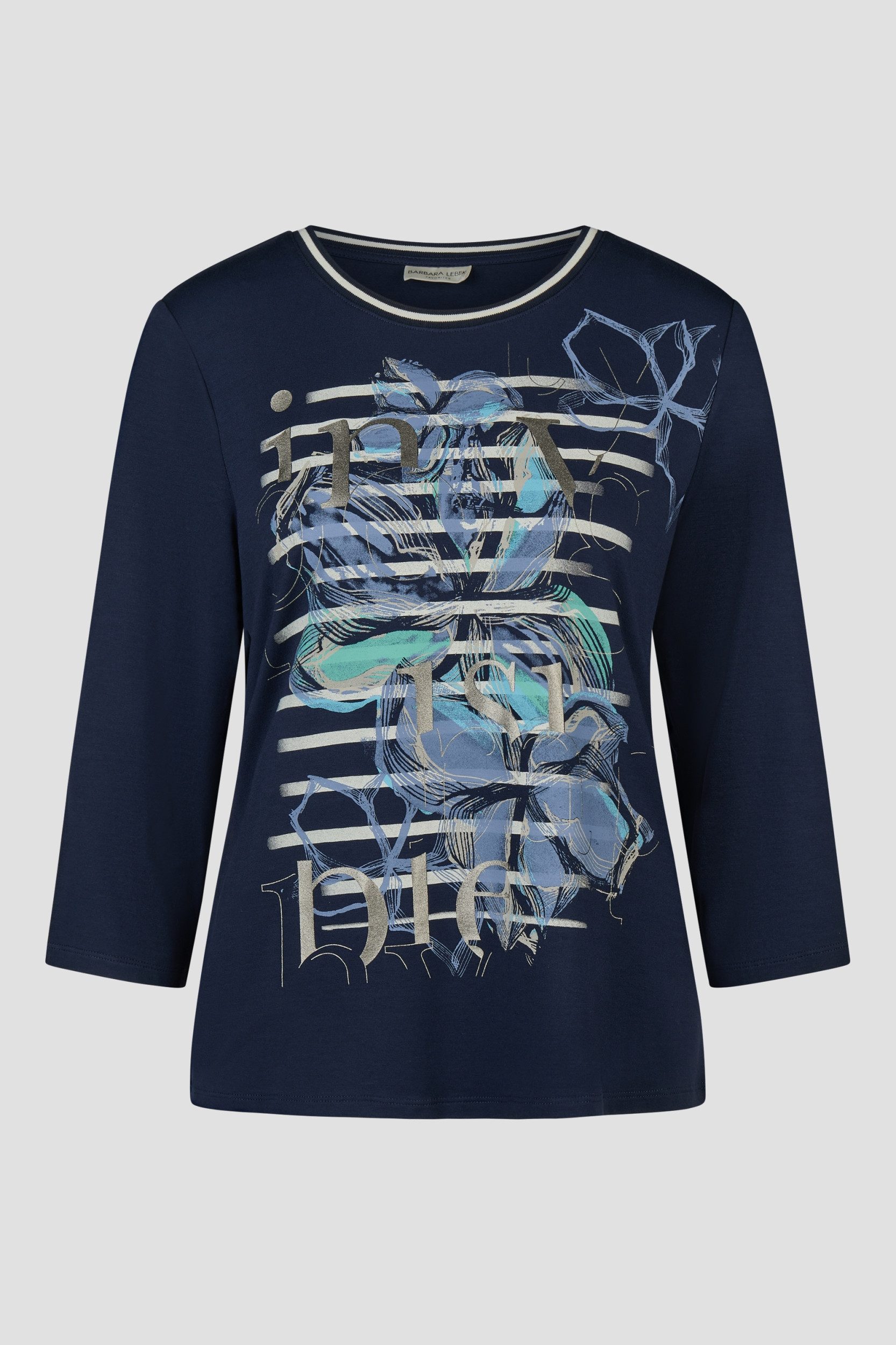 Barbara Lebek Langarmshirt Shirt liegend 870 navy