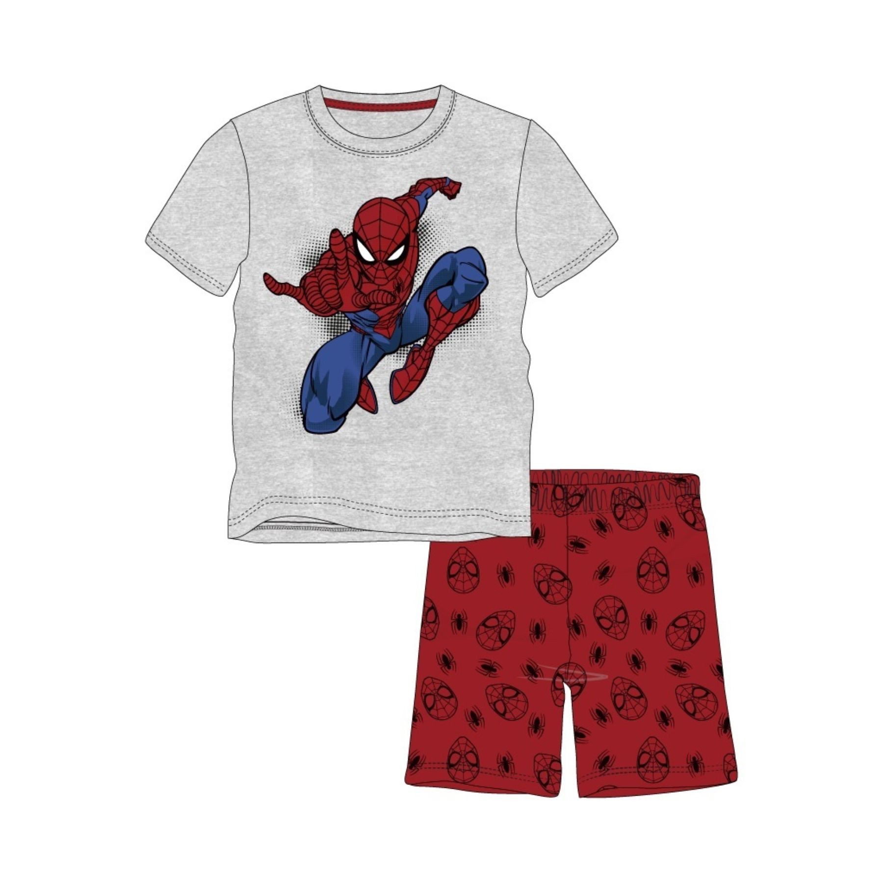 MARVEL Pyjama Spider Man Kinder Sommerpyjama Shorty Schlafanzug Baumwolle (Set)
