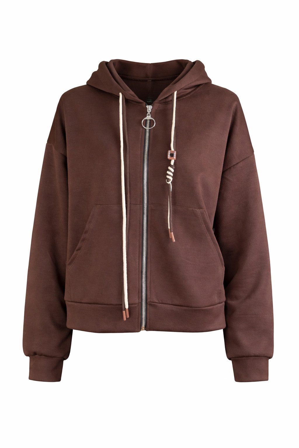ITALY VIBES Kapuzensweatjacke - Sweatjacke - ZIP Hoodie Damen - leichte Stoffjacke mit Kapuze ONE SIZE / passend für Größe S - XL