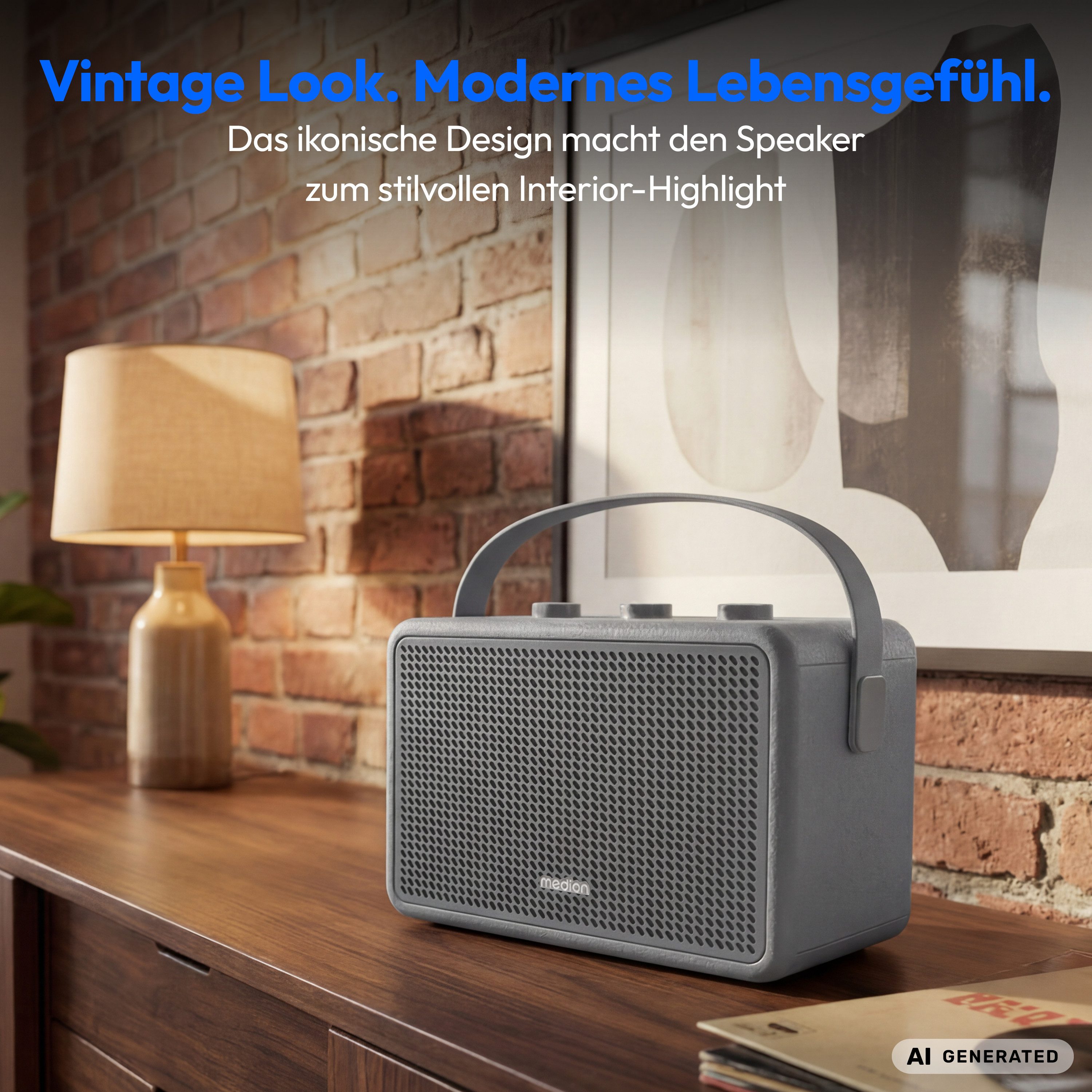 Medion® Medion Retro Bluetooth® Speaker LIFE BXO-1 (MD400008) Bluetooth-Lautsprecher (Bluetooth 5.3, 30 W)