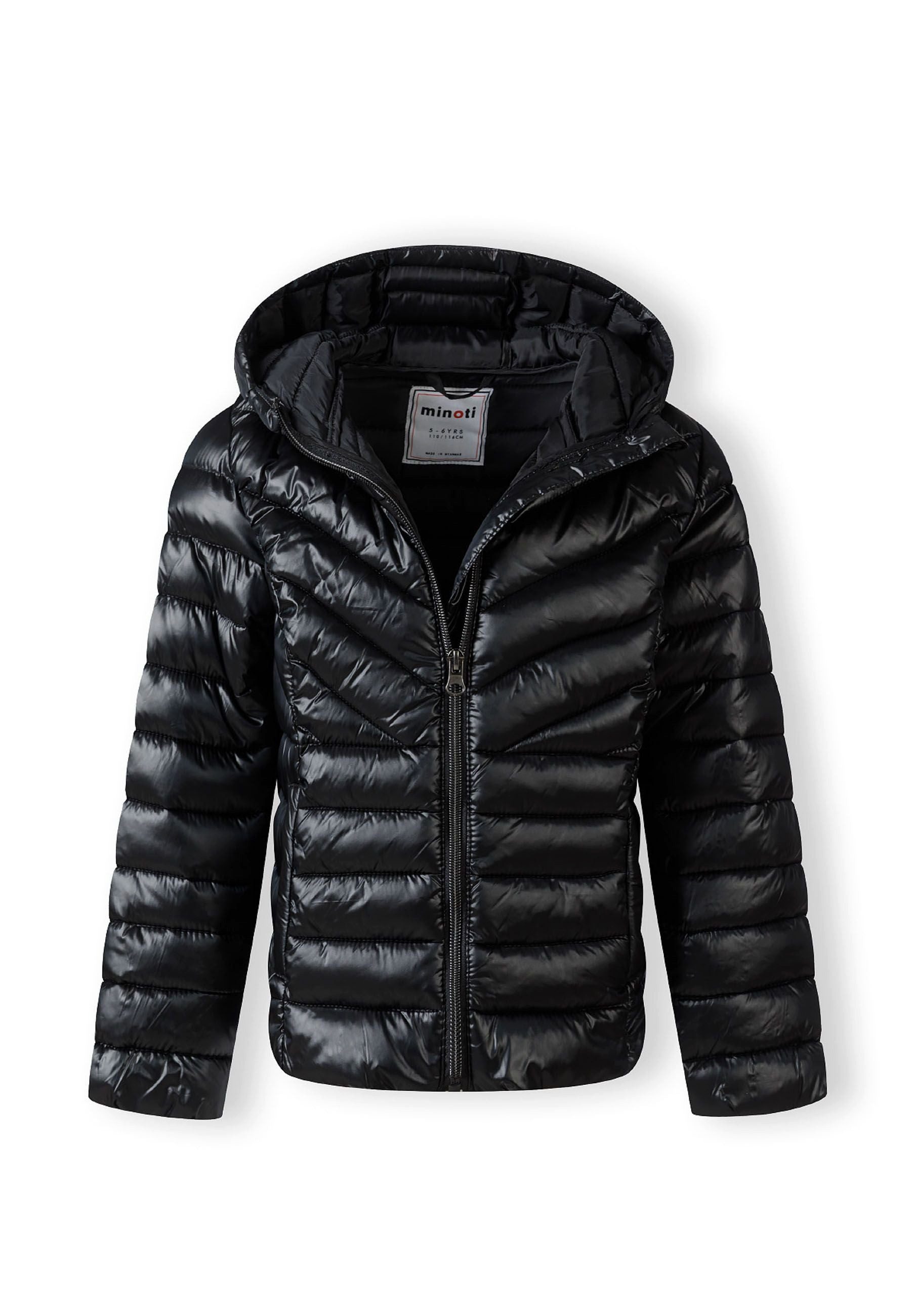 MINOTI Steppjacke für Mädchen mit Kapuze Herz-Abzeichen – Bild 4 von 5