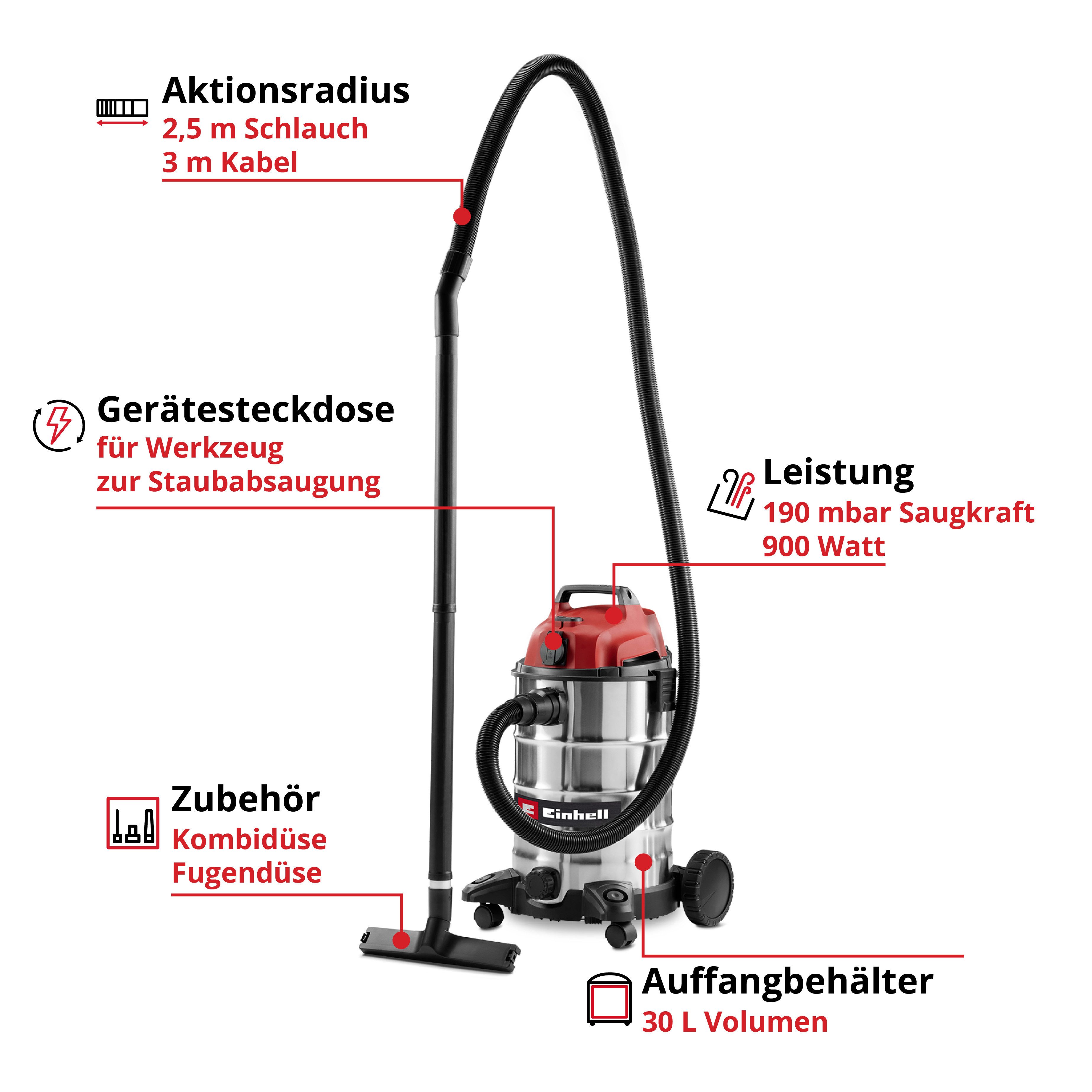 Einhell Nass-Trocken-Sauger TC-VC 3055 SA, 900 W