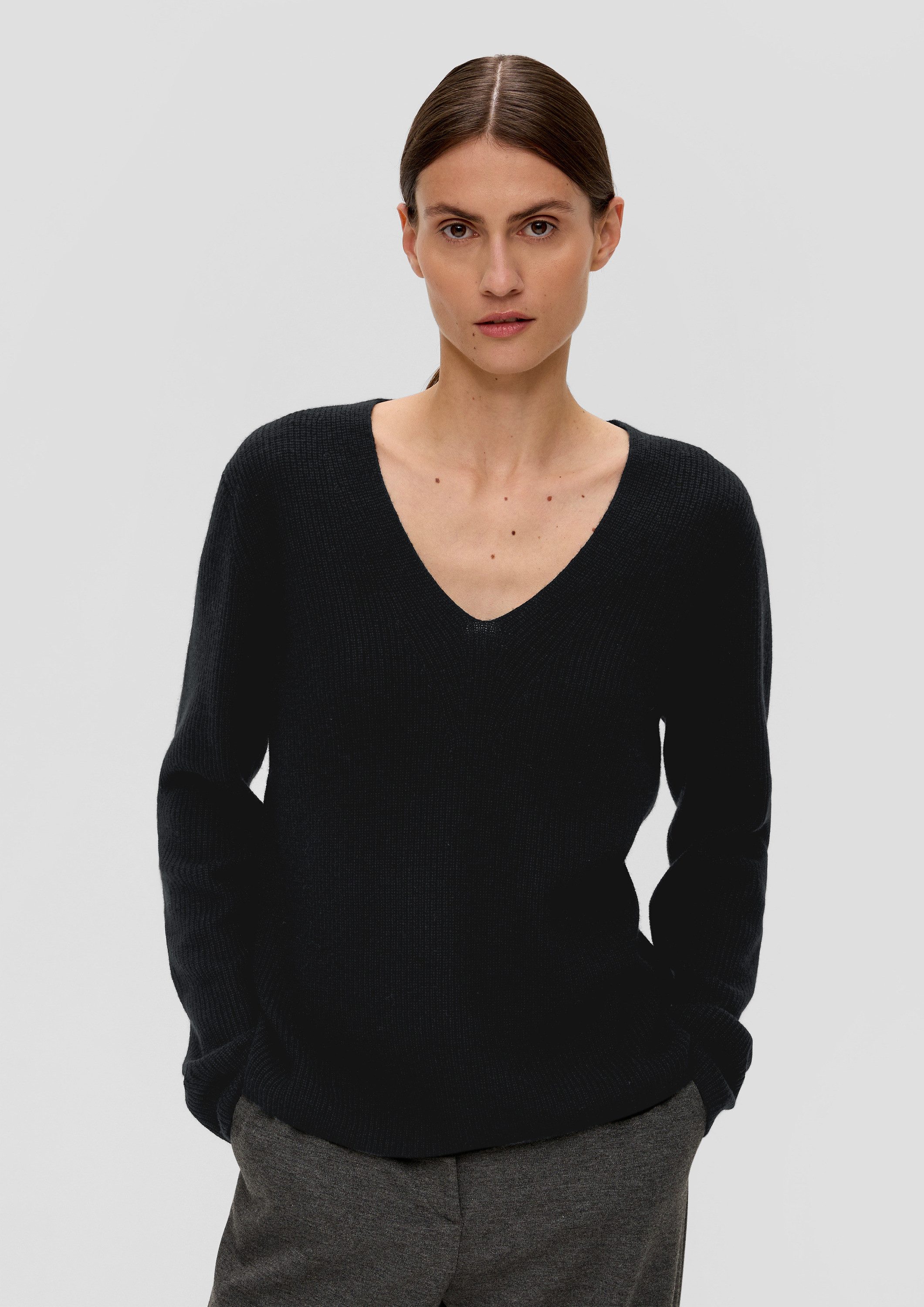 s.Oliver Longpullover Strickpullover Pullover aus Wollmix günstig online kaufen