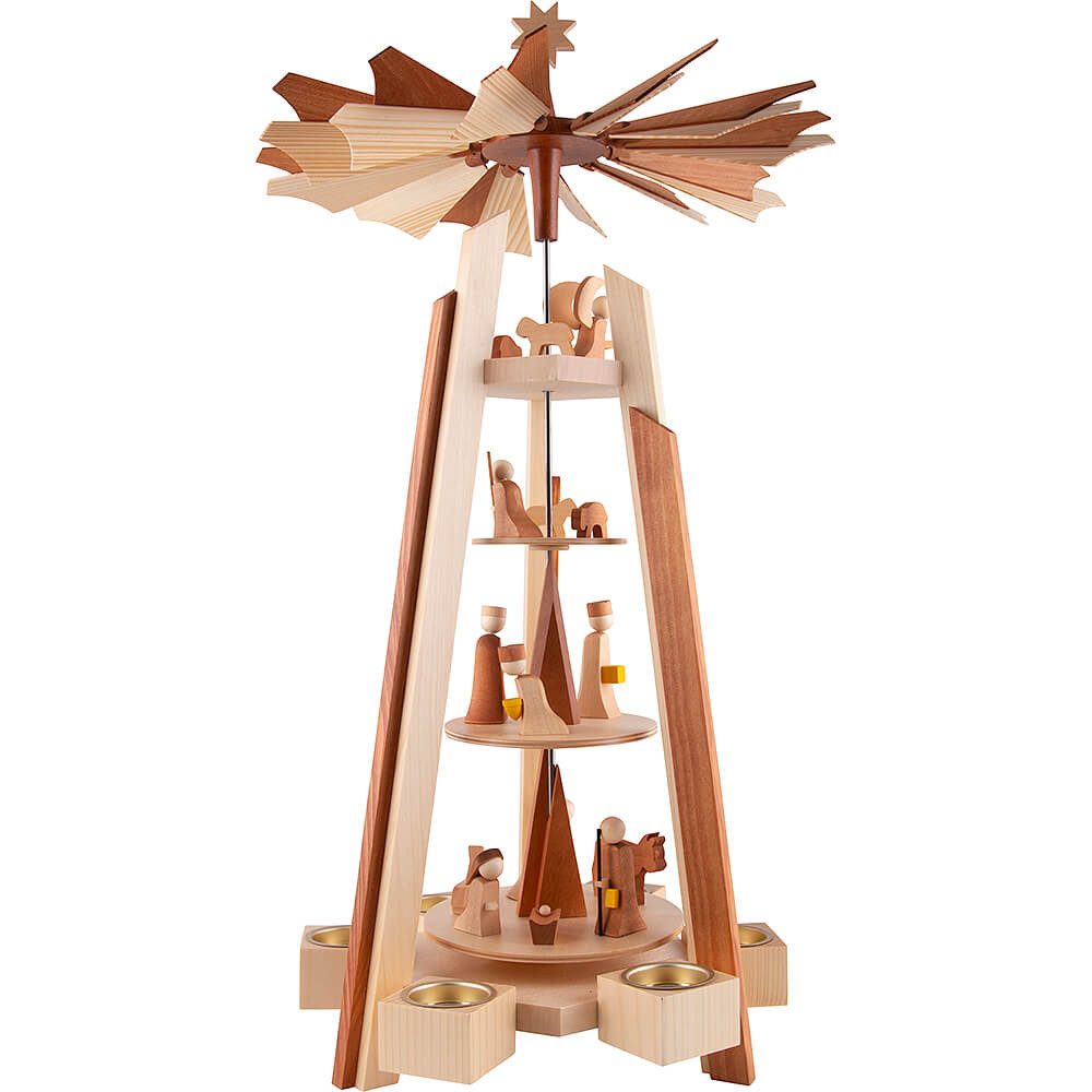 ULMIK Weihnachtspyramide 4-stöckige Pyramide Christi Geburt - natur (60cm) von ULMIK