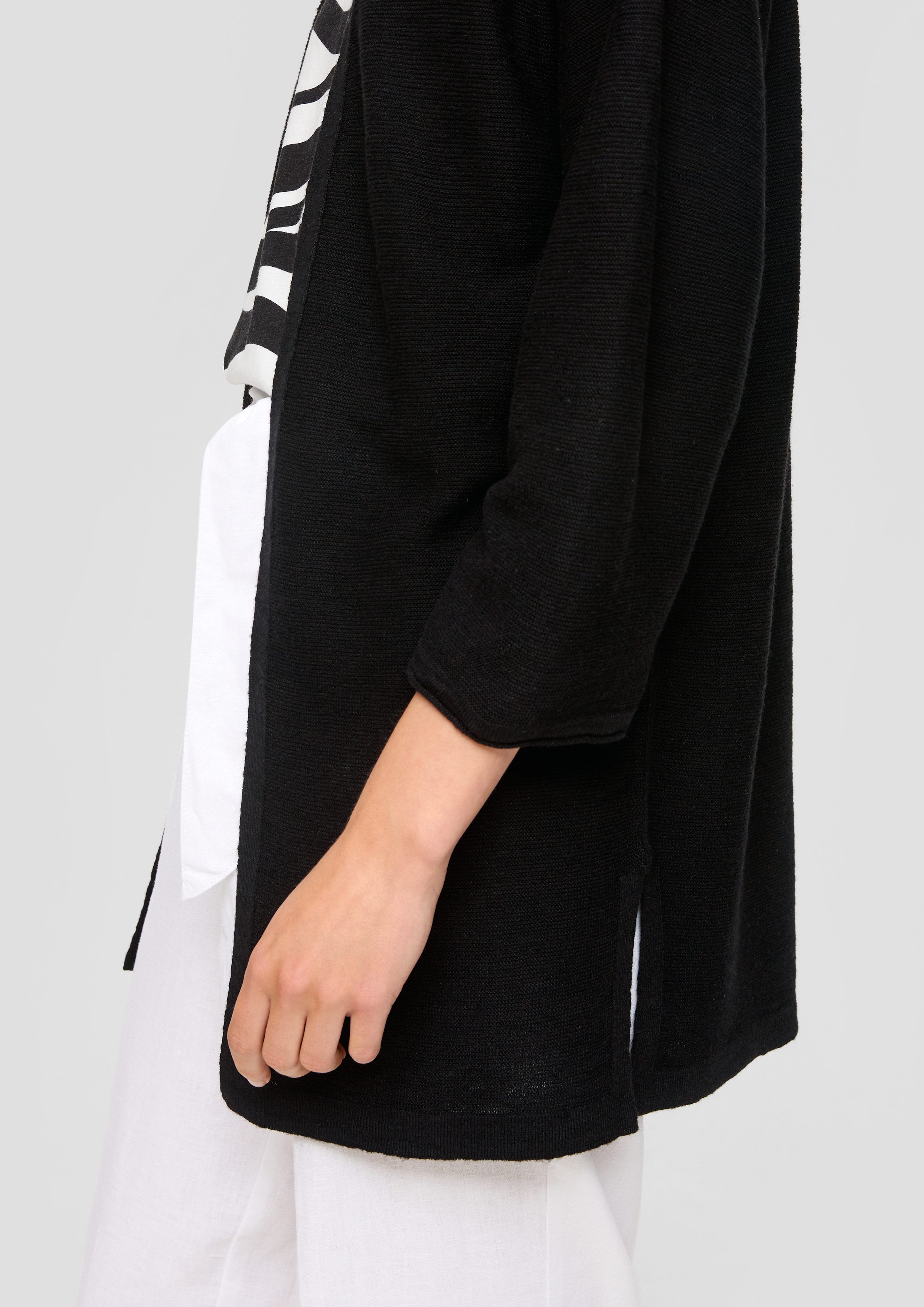 s.Oliver Strickjacke Lange Strickjacke aus Leinenmix günstig online kaufen