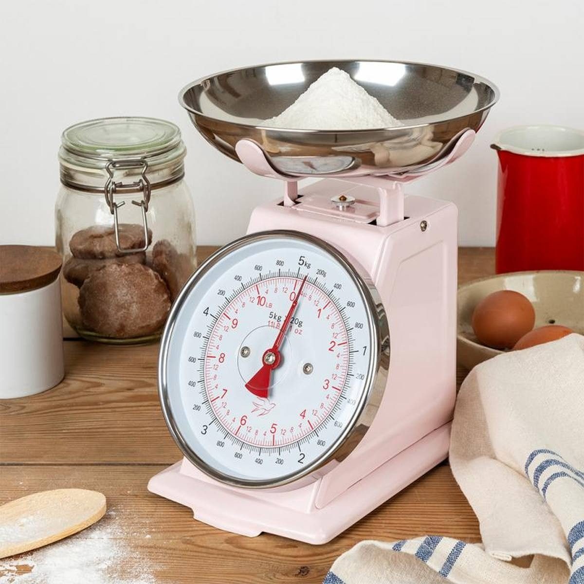 Rex London Küchenwaage Mechanische Küchenwaage mit Edelstahlschüssel für Backen & Kochen