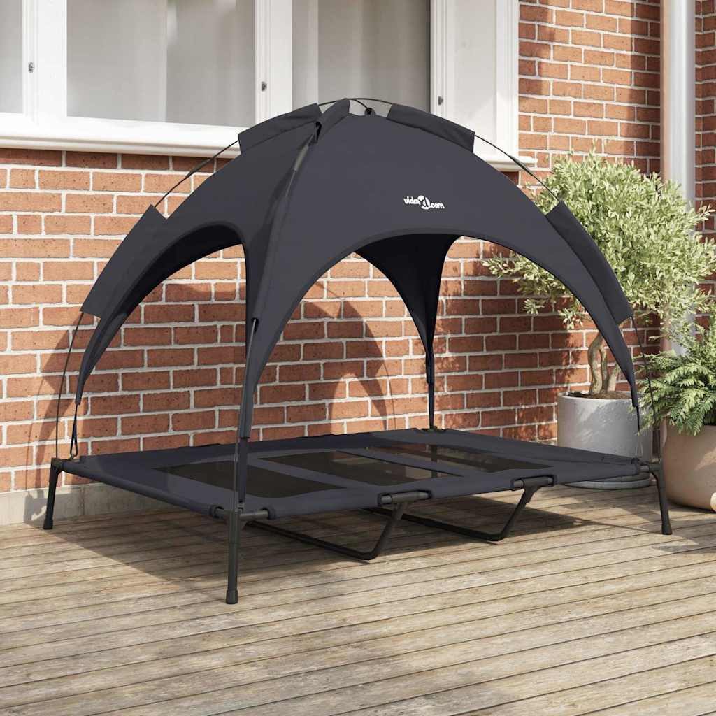 vidaXL Hundebett, Hundebett Schwarz 122 x 93 x 106,5 cm Stahl