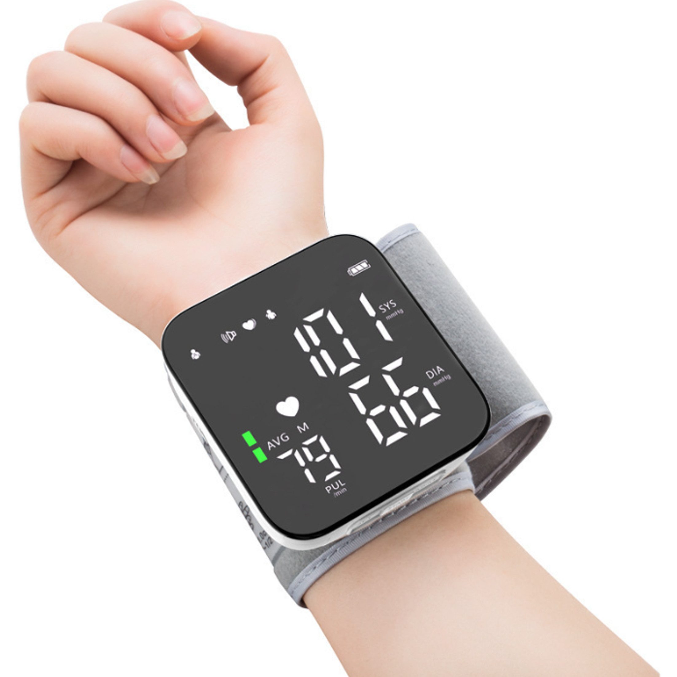 KINSI Handgelenk-Blutdruckmessgerät Elektronisches Blutdruckmessgerät für das Handgelenk,LED-Bildschirm, Es kann von 2 Personen gleichzeitig genutzt werden.