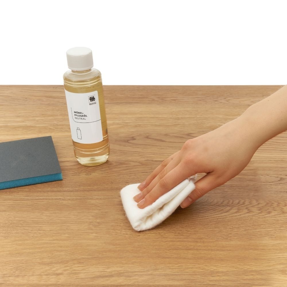 Musterring 4002 Pflegeöl neutral für geölte Holzoberflächen Möbelpflegeöl-Set, für massive, geölte, gewachste, und naturbelassene Holzmöbel