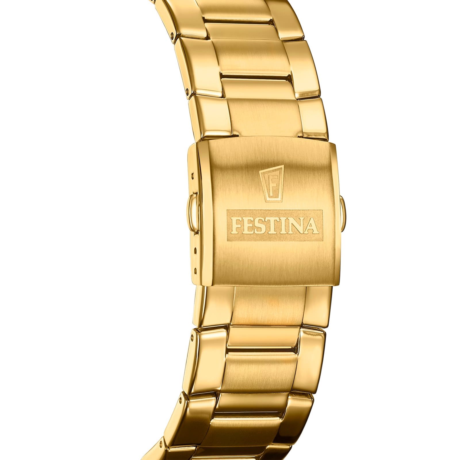 Festina Quarzuhr Festina Herrenuhr Chronograph Sport, (Analoguhr), Herren Armbanduhr rund, Edelstahlarmband gold, Sportlich