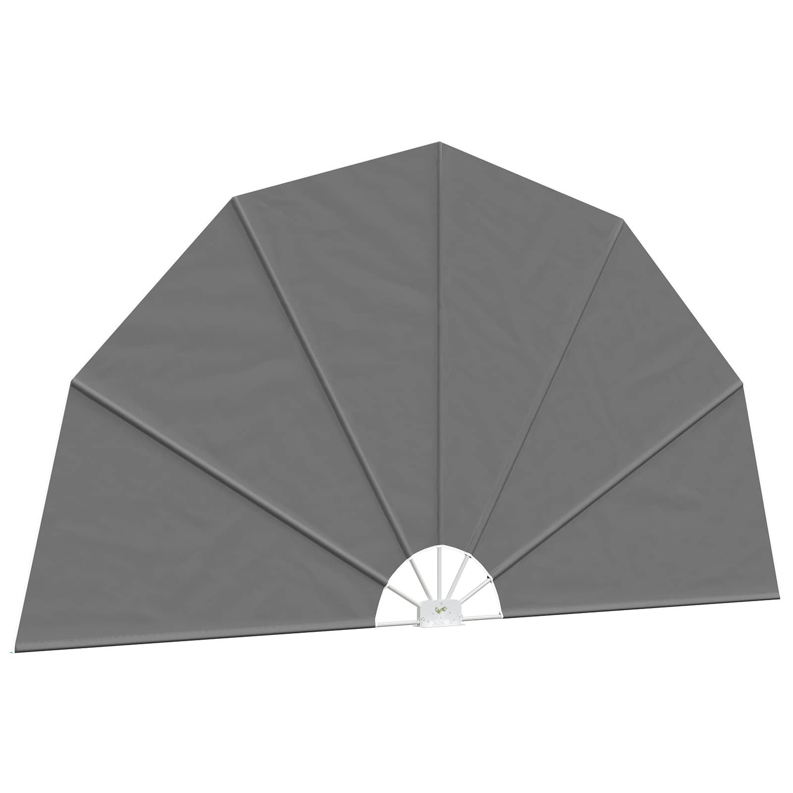 vidaXL Seitenmarkise 320 cm Balkon Sichtschutz Seiten Blickschutz Ø 320 cm Polyester Hellgr