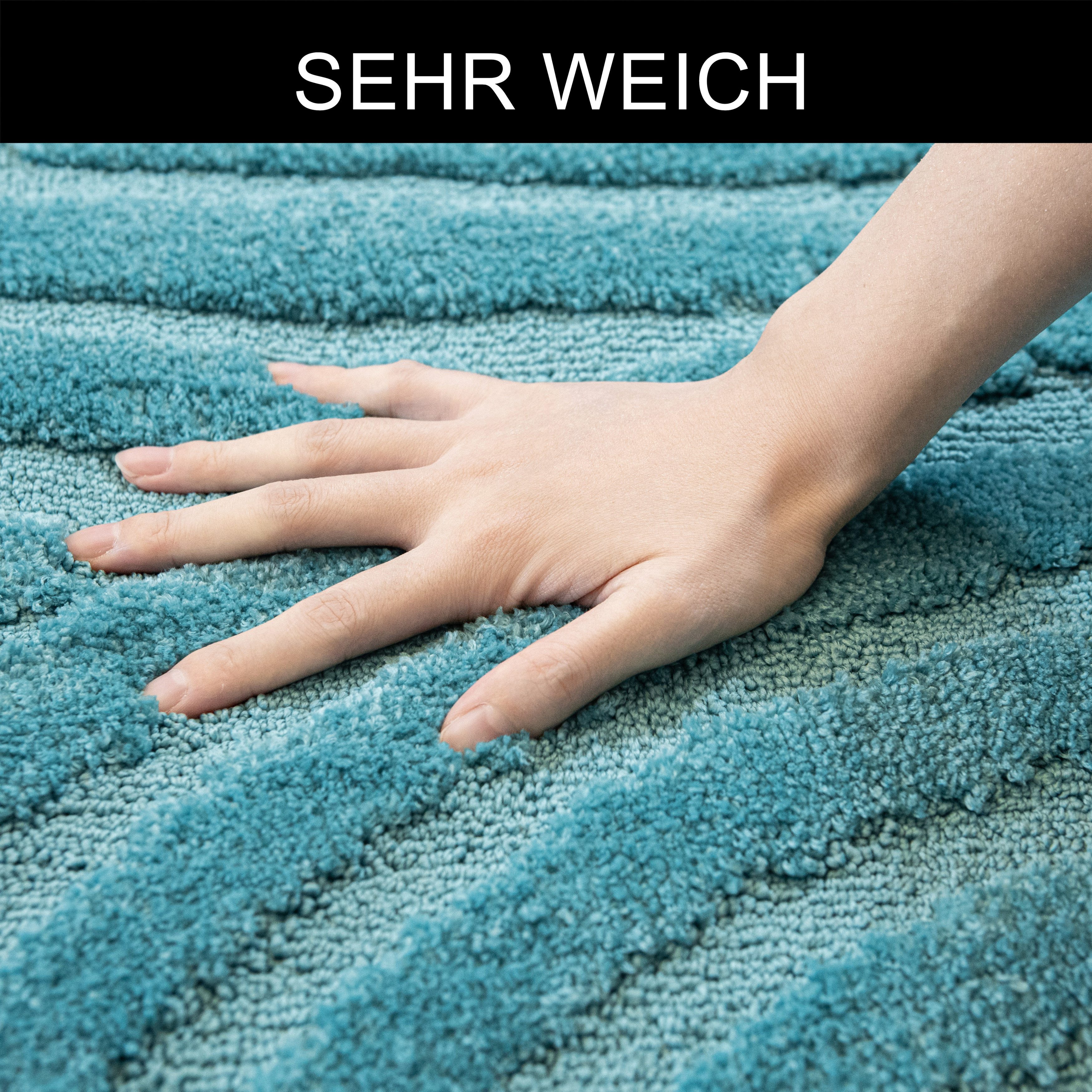 OTTO home Badematte Regona Scandi, Badvorleger, Badezimmer Teppich, Duschvorleger, Höhe 10 mm, rutschhemmend beschichtet, strapazierfähig, Polyester, rechteckig – Bild 4 von 5