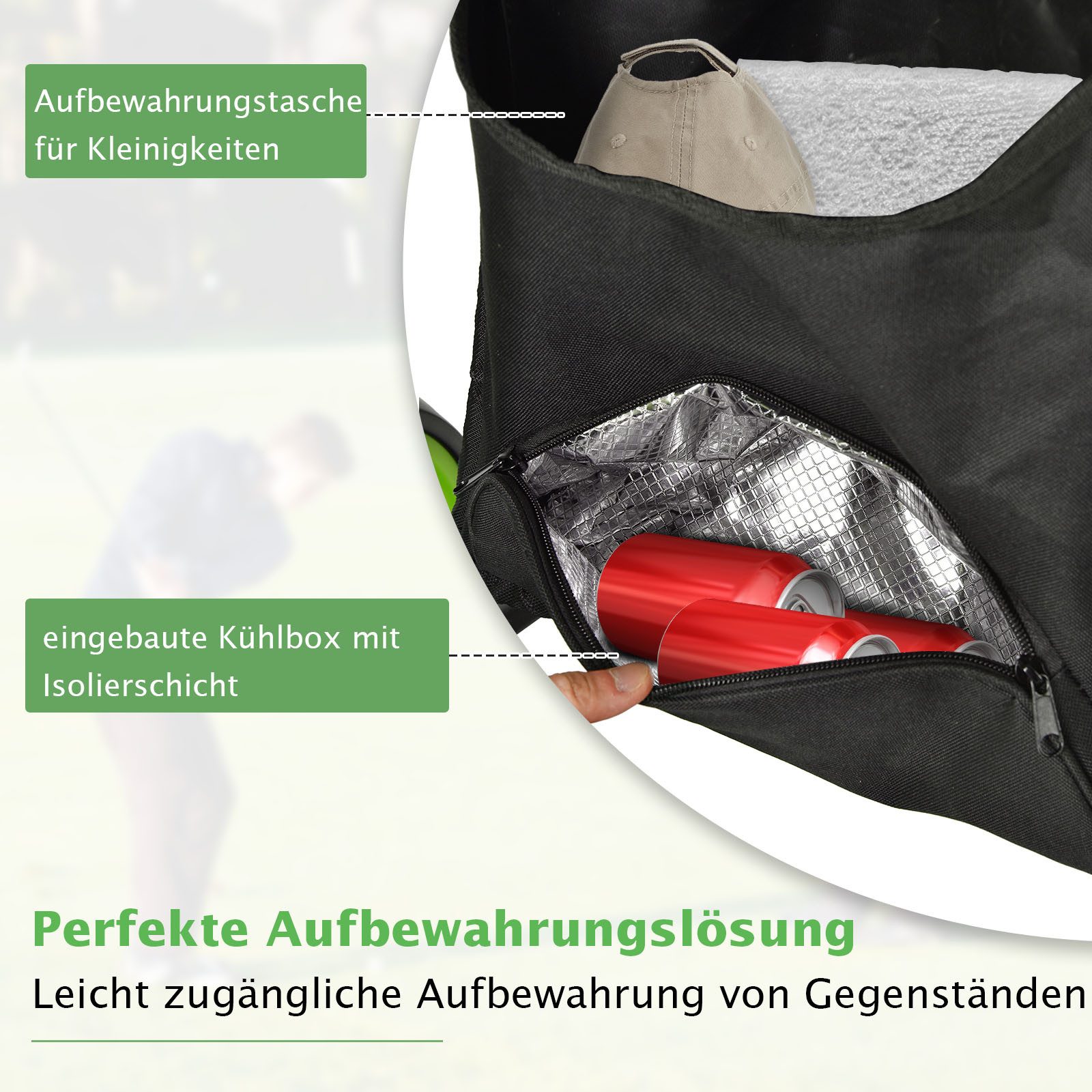 COSTWAY Golftrolley, 4 Rad Golfwagen klappbar aus Aluminum