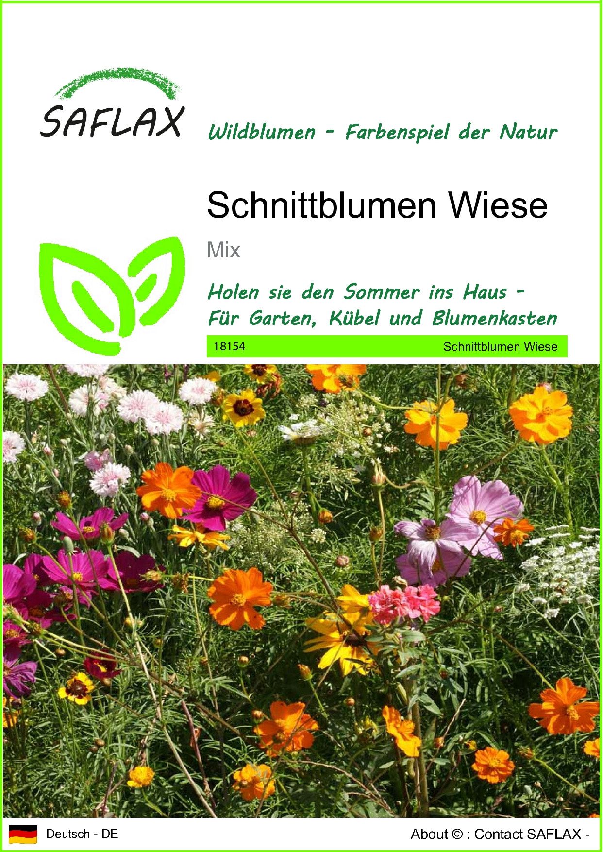 SAFLAX Blumensamen SAFLAX - Samen - Schnittblumen Wiese
