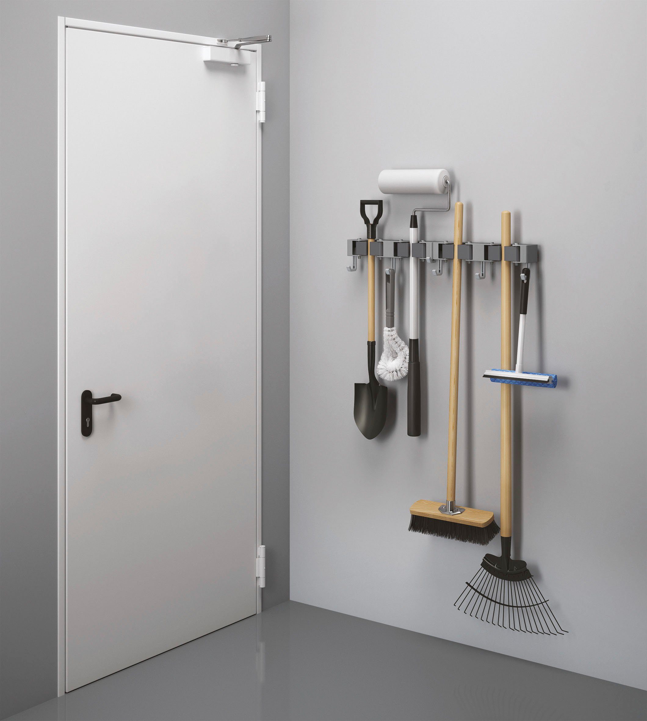 Metaltex Hakenleiste Hang-up, (Set, 2 St), Wandhalterung für Besen und Putzgeräte – Bild 4 von 5