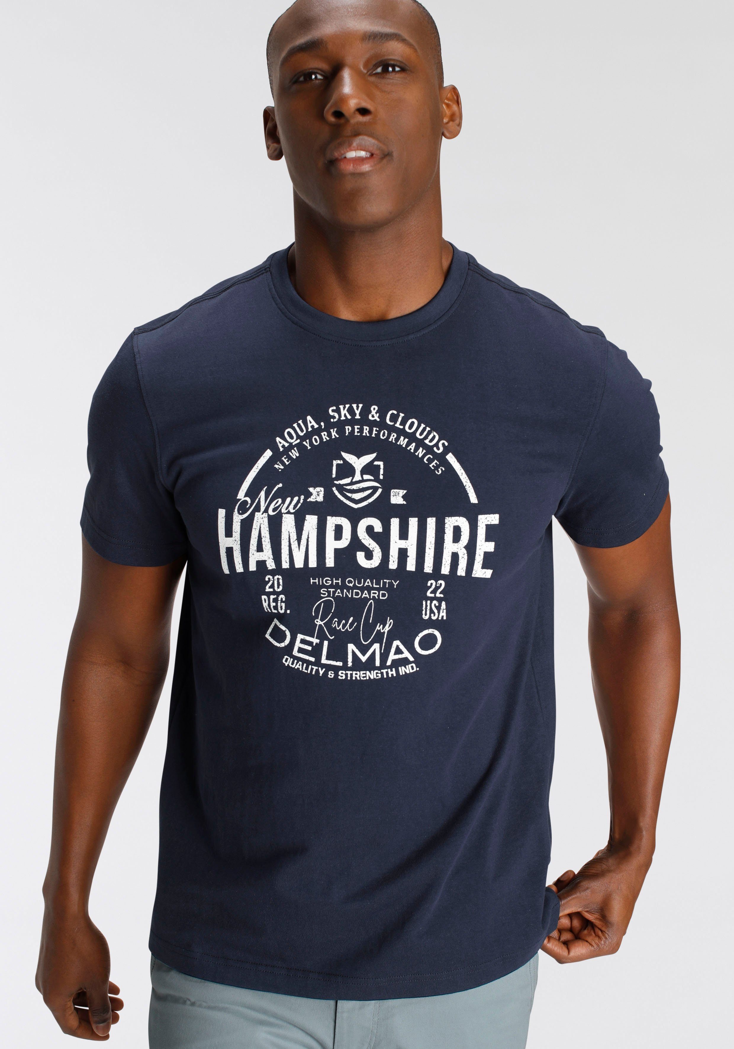MARKE! - T-Shirt DELMAO Brustprint marine mit NEUE