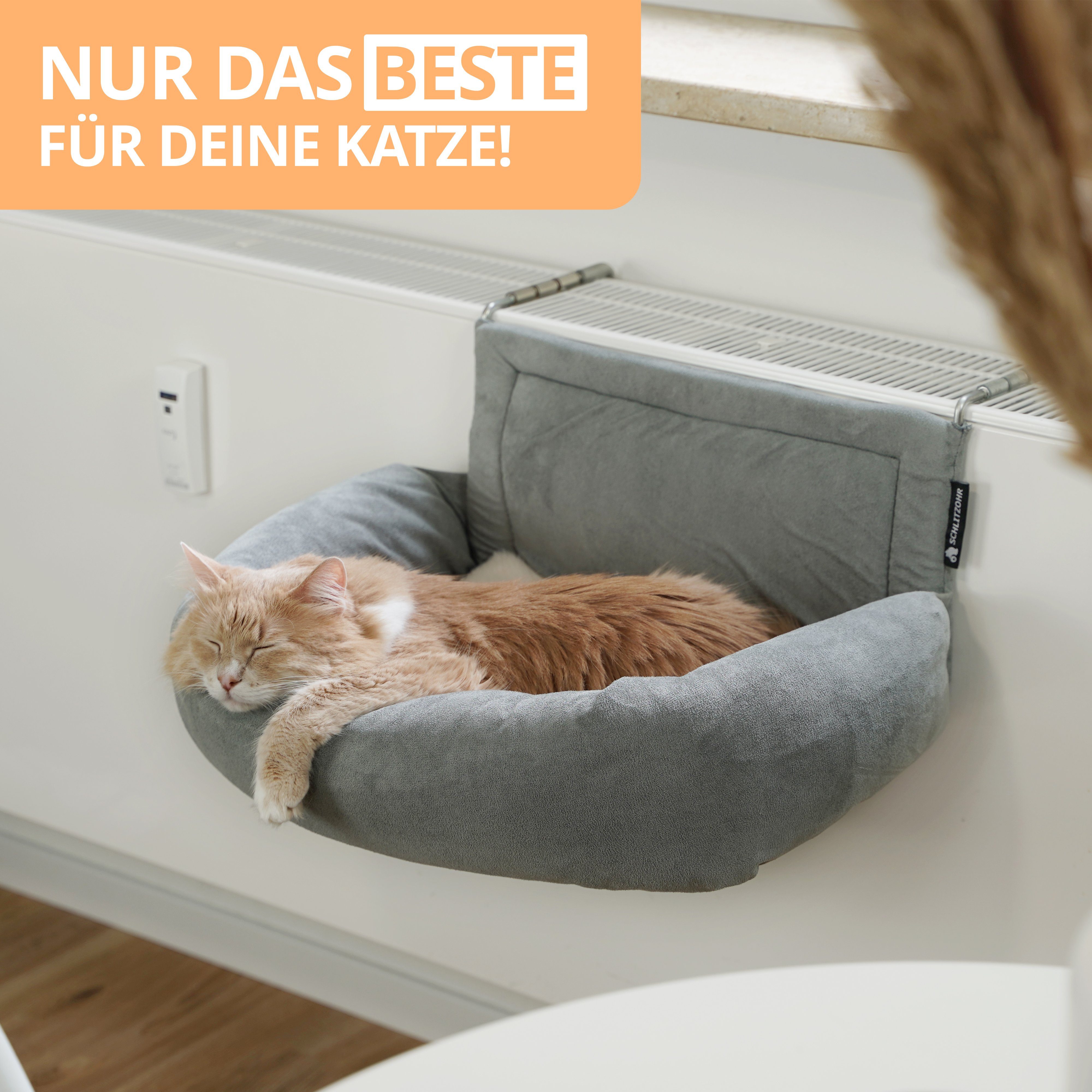 SCHLITZOHR Katzen-Hängematte Murphy, Mikrofaser, Heizungsliege, passt an AL günstig online kaufen