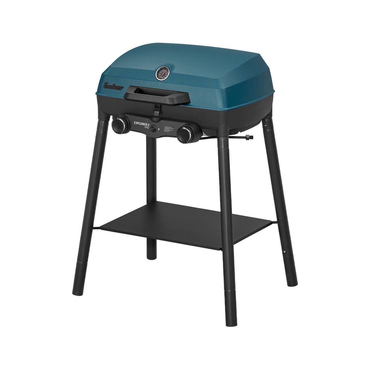Enders® Camping-Gasgrill EXPLORER II Pro, Komplett-Set, inkl. Caravan-Schlauch & Gasdruckregler 50 mbar, Edelstahlrost, Garhaube aus Aluguss