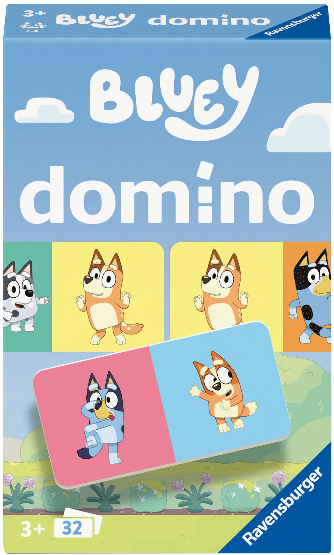 Ravensburger Spiel Bluey Domino, Reisespiel, Made in Europe