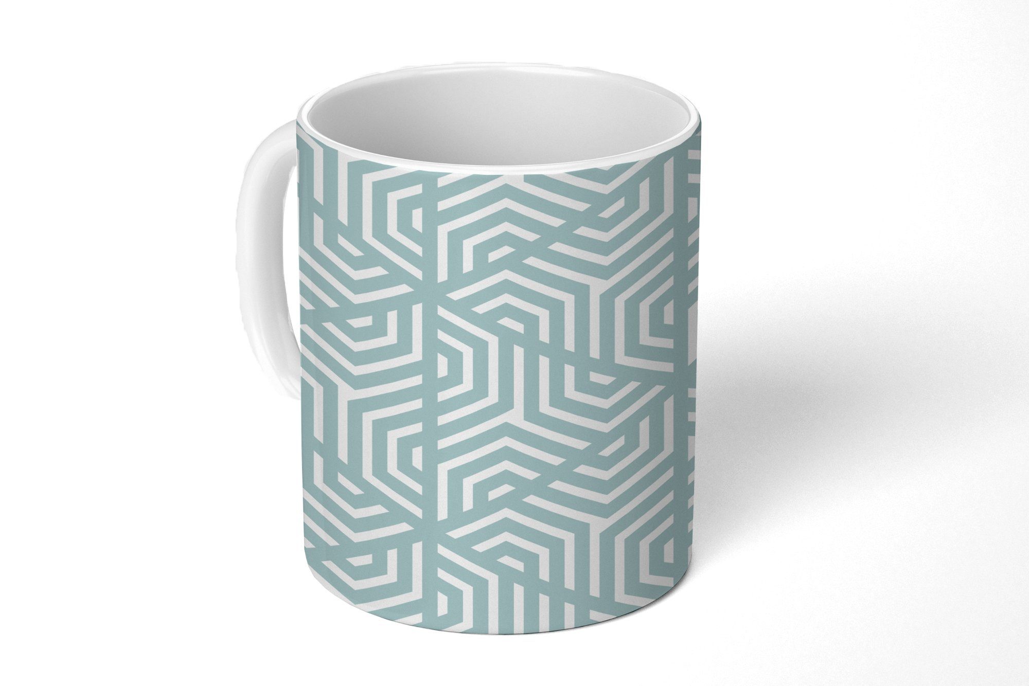 MuchoWow Tasse Design - Geometrie - Muster - Dreieck, Keramik, Kaffeetassen, Teetasse, Becher, Teetasse, Geschenk