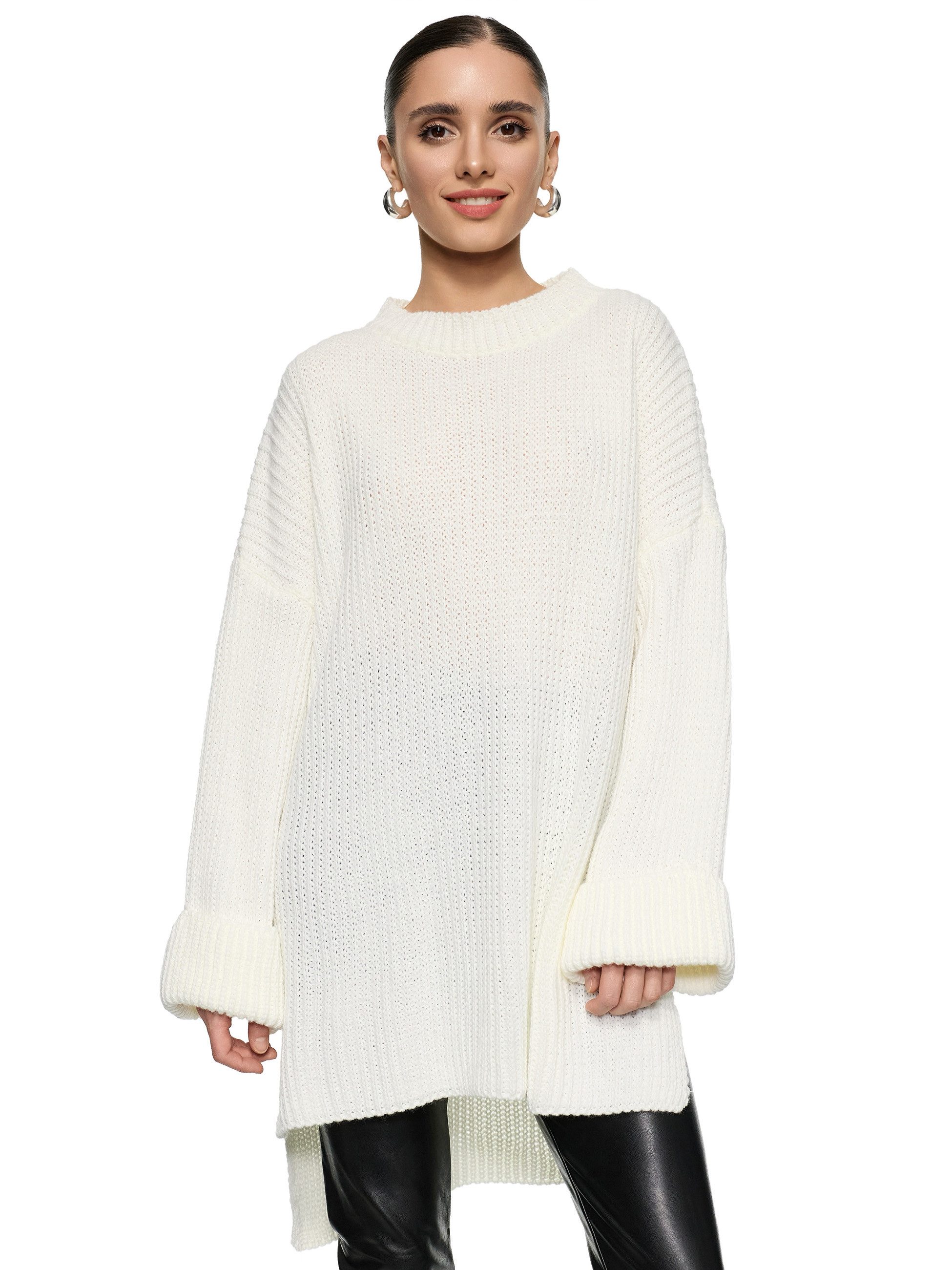 Worldclassca Довгі WORLDCLASSCA Damen Oversize Strickpulllover Lang Pulli Oberteil Neue Kollektion - Stilvolle und gemütliche Strickmode für Damen