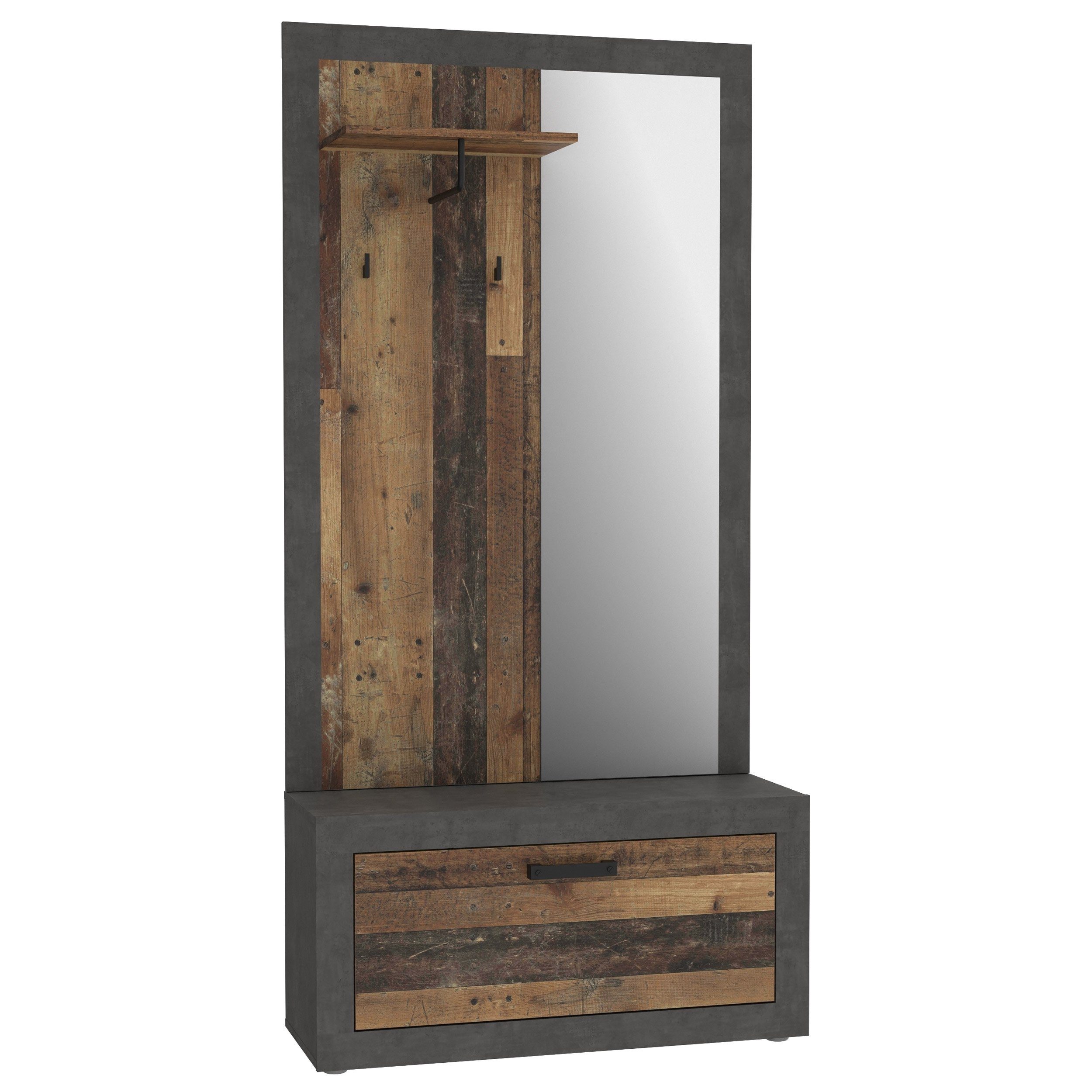Newroom Garderobe Fino, Garderobe Betonoptik Modern Шкафы Set Flurmöbel Flur