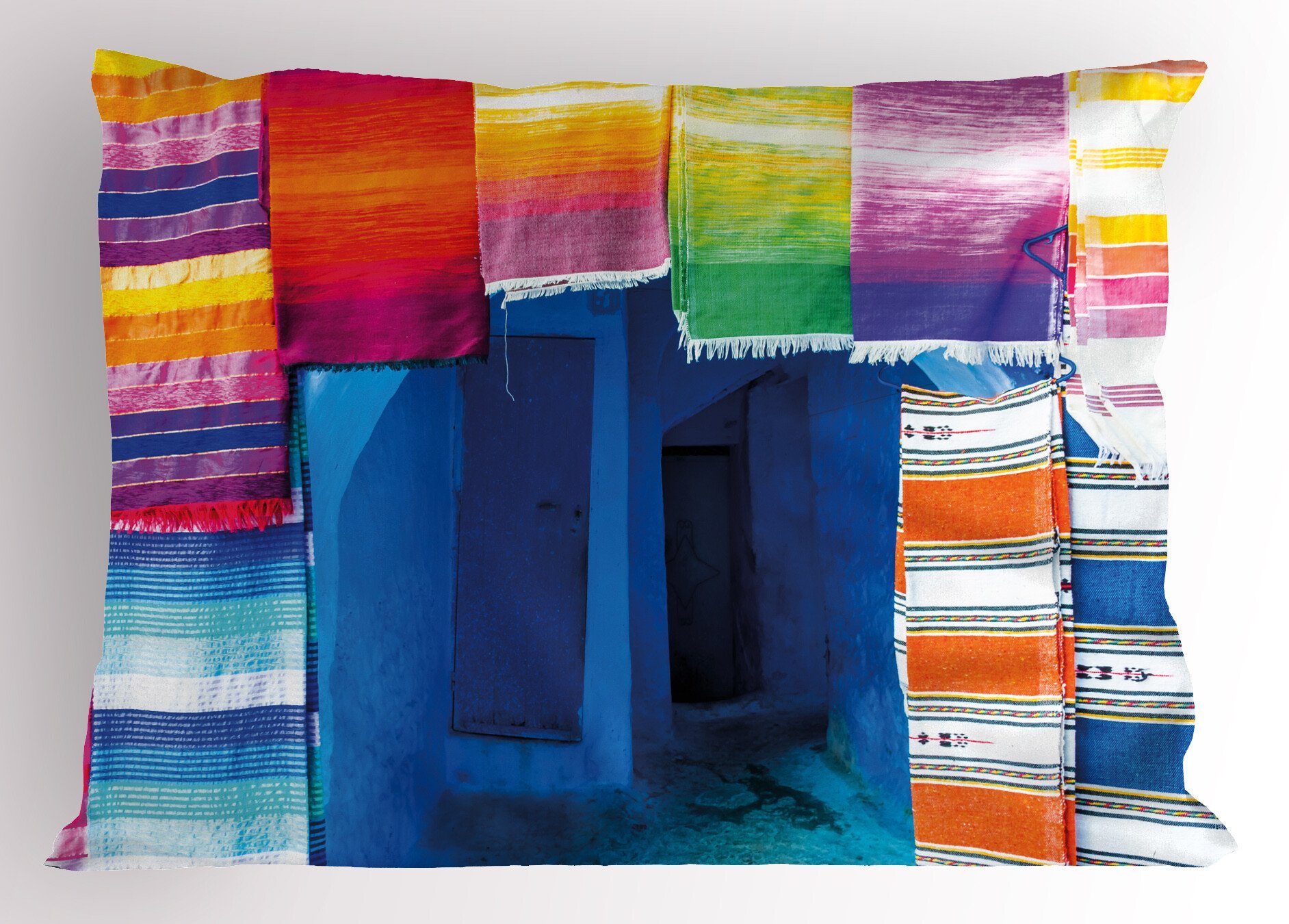 Dekorativer Ethnisch Kopfkissenbezug, Abakuhaus (1 Marokkanische Kissenbezüge Size Handwerk Standard Stück), Teppiche Gedruckter