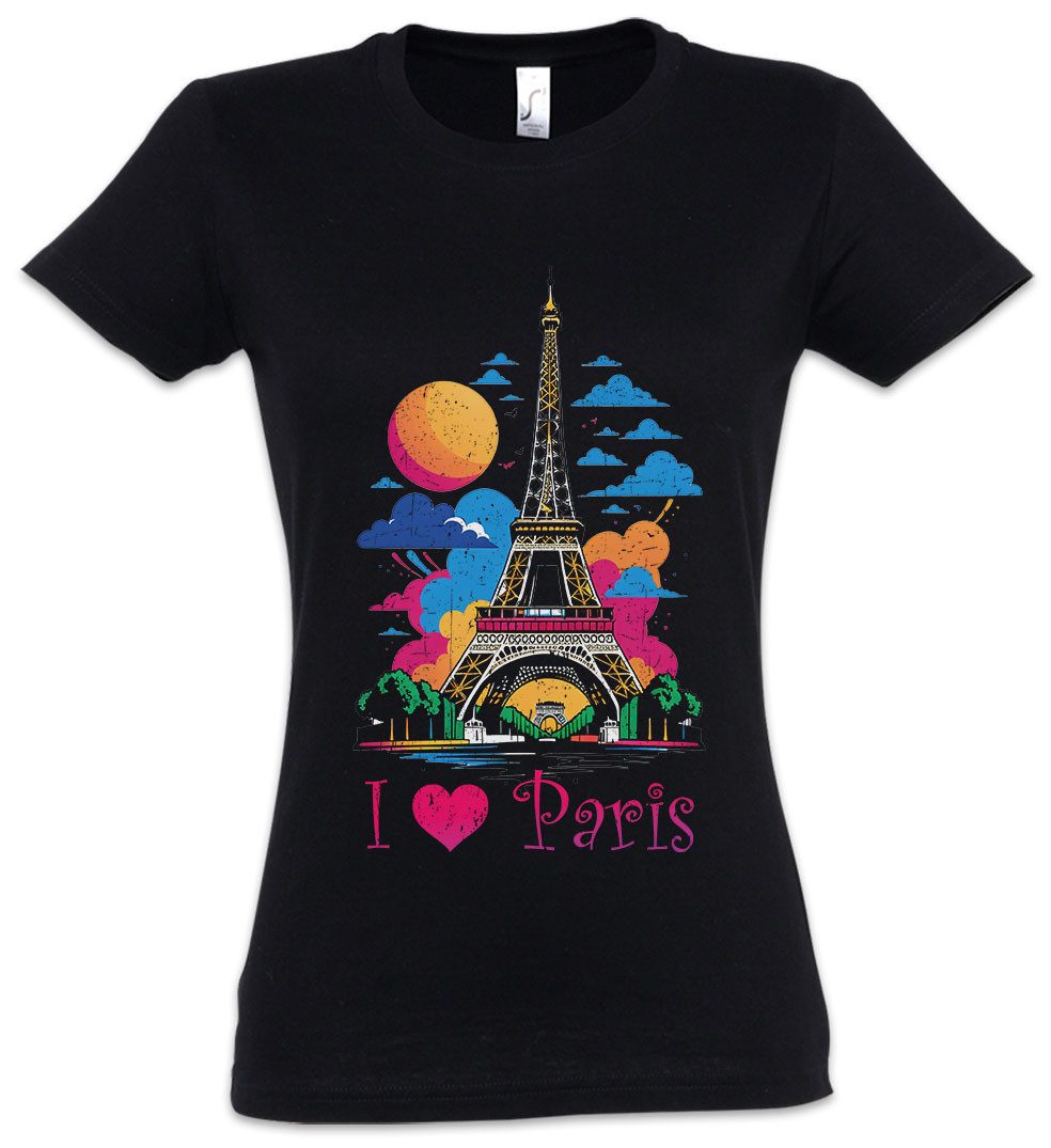 Urban Backwoods Print-Shirt I Love Paris Damen T-Shirt Amour Stadt City Ville Eiffelturm (1-tlg) Frankreich France French Louvre