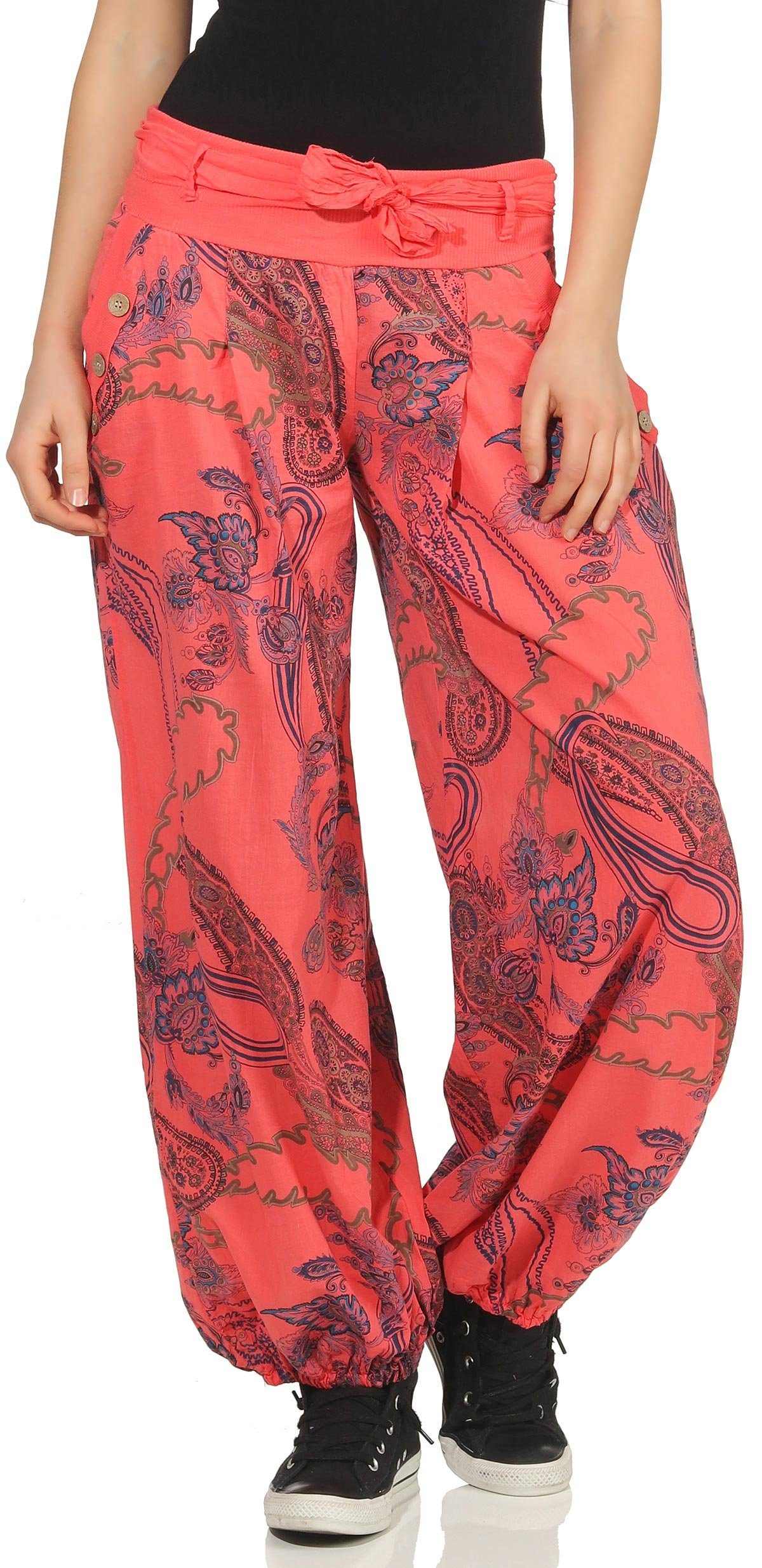 malito more than fashion Haremshose malito Damen Pumphose mit Print, bequeme Freizeithose, leichte Stoff bequeme Hose mit elastischem Jerseybund Einheitsgröße