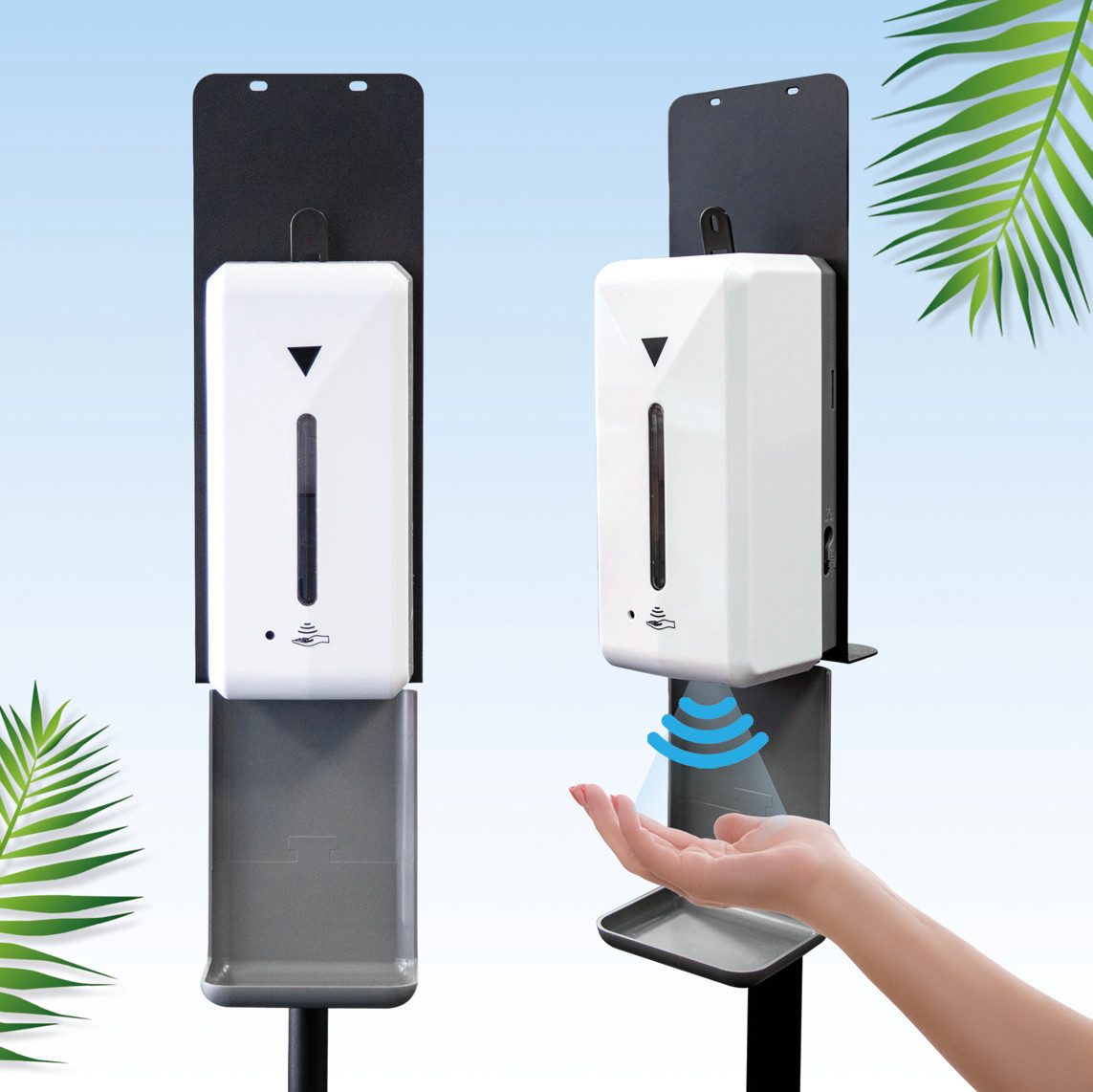 Desinfektionsmittelspender kontaktlos und automatisch mit Sensor - stehend