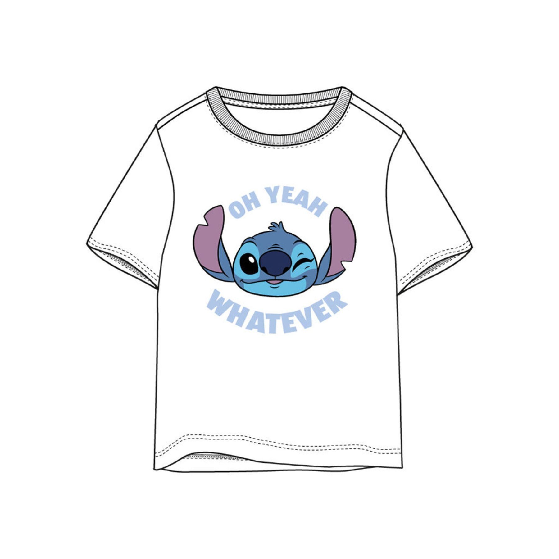 Disney T-Shirt Stitch Kinder Kurzarmshirt Baumwolle weiß Alltagsshirt für Freizeit