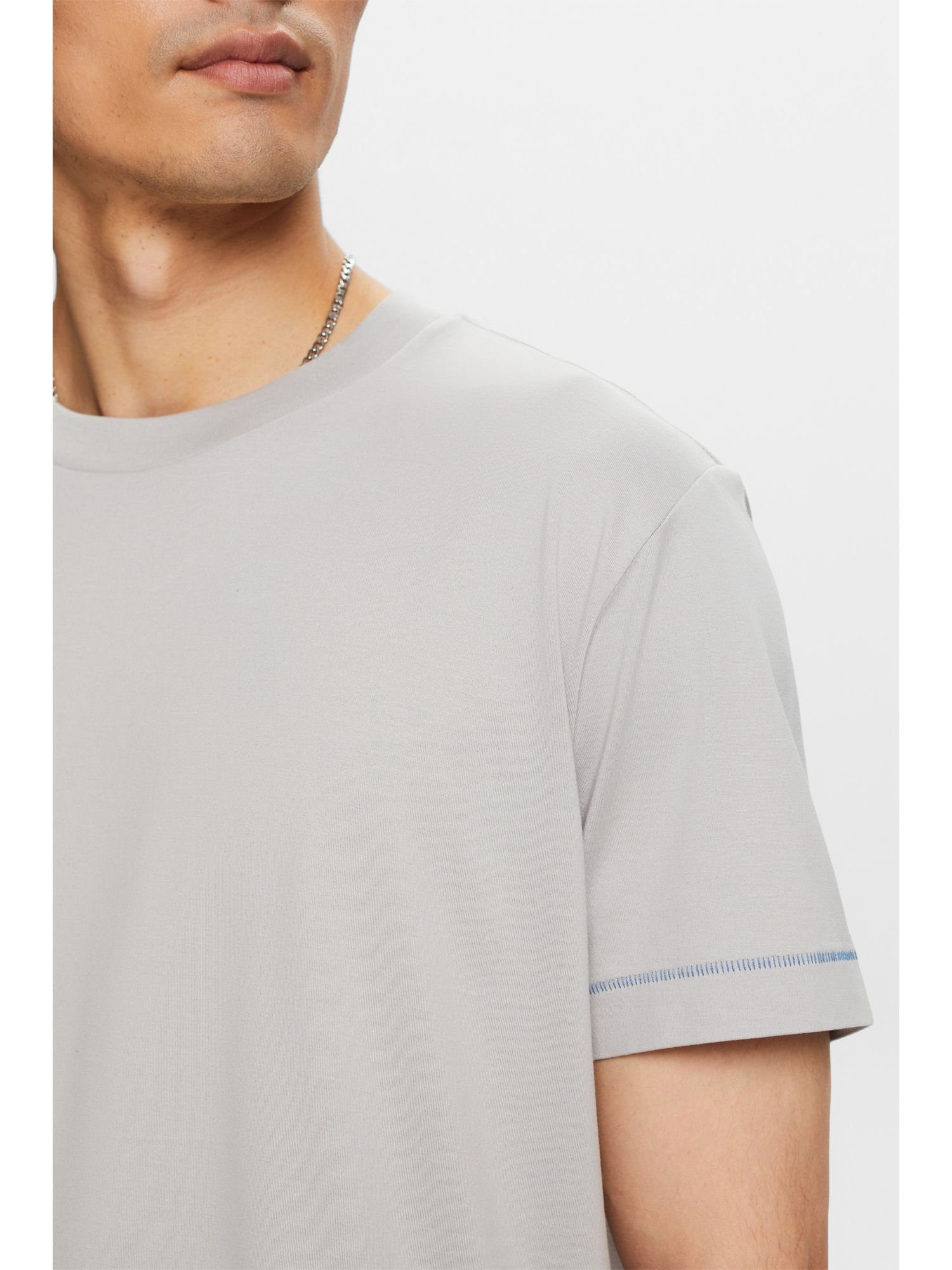 Esprit Collection T-Shirt Rundhals-T-Shirt aus Jersey, LIGHT GREY Baumwolle 100 % (1-tlg)
